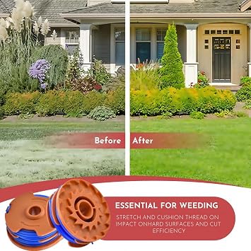 Worx strimmer spool,mcgregor strimmer spool and line,Qualcast Strimmer Wire for McGregor MET6032 MET4530 MET3525 Worx 100 Worx WG119E,Double Autofeed Spools Replacement for Qualcast GT25 GGT350A1 GT30
