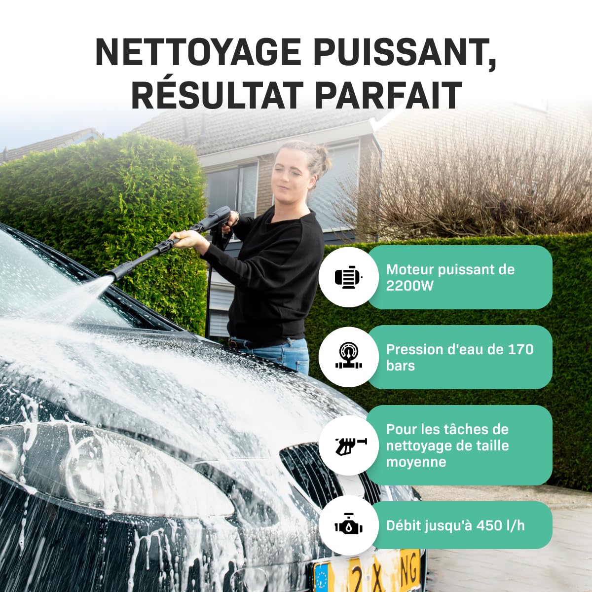 Nilfisk Nettoyeur Haute Pression Core 150 Bars Avec PowerControl Pour Le Jardin, Terrasse Et Voiture (2000 W) 128471330