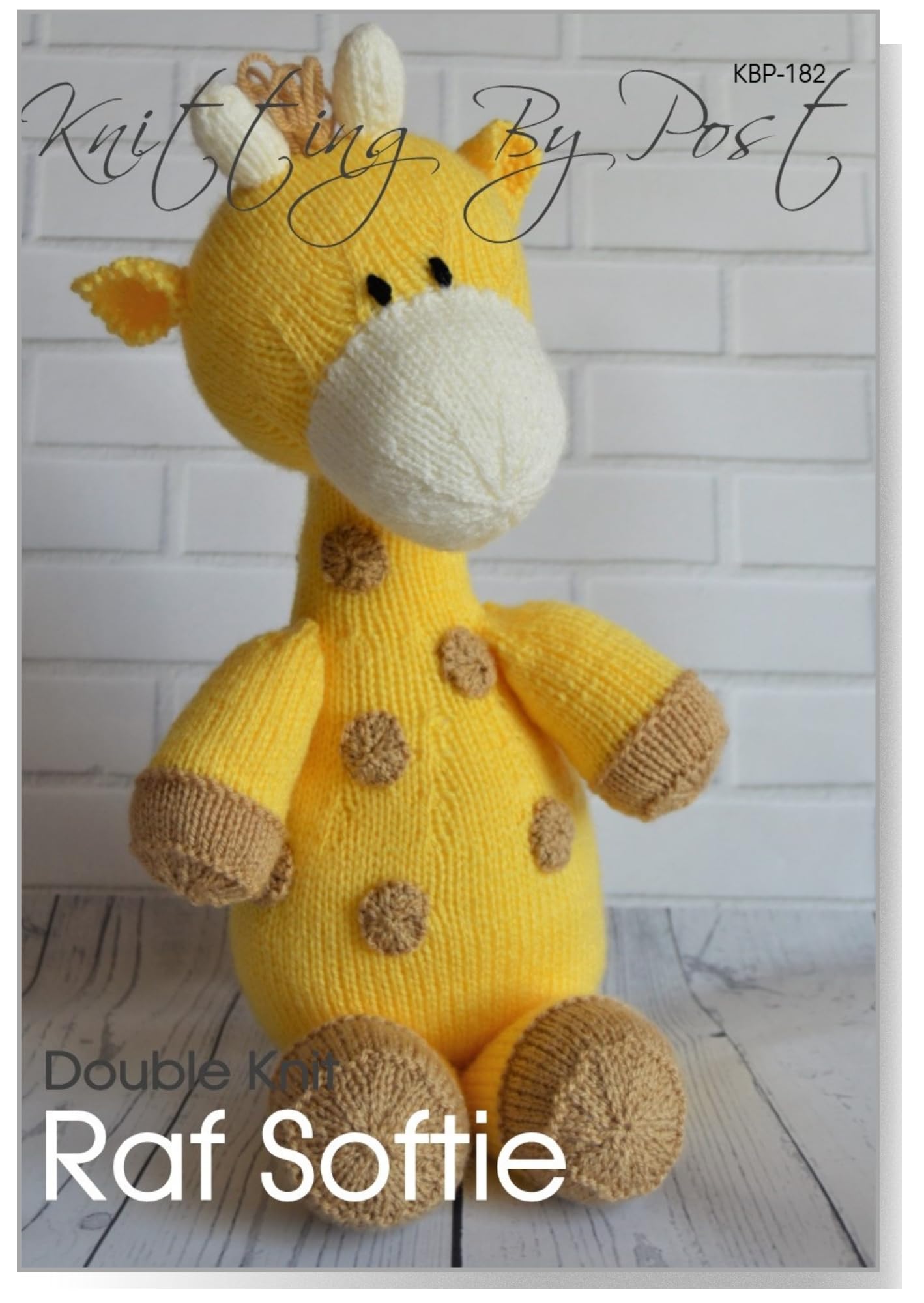 Knitting By Post Yellow Knitting Pattern A5 Leaflet For Raf The Giraffe Softie From Uk Terms