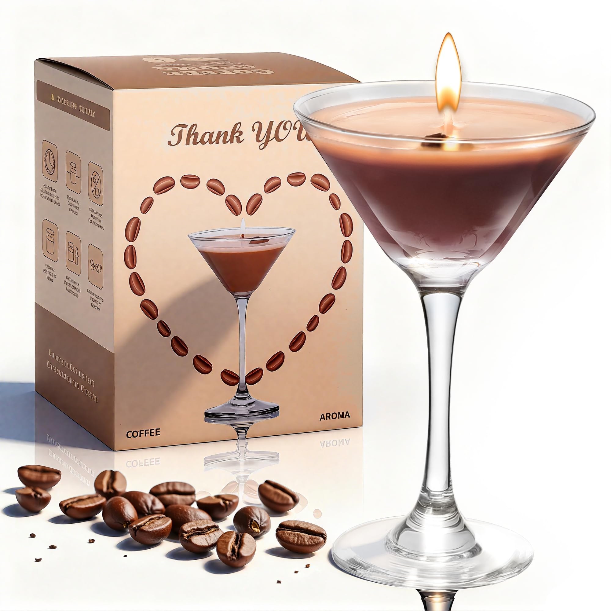 Photo 1 of Espresso Martini Candle Gifts for Women Men, Coffee Scented Unique Gift for Espresso Lovers, Soy Wax Candles for Coffee Bar, Home Decor for Mother, Birthday, Christmas
