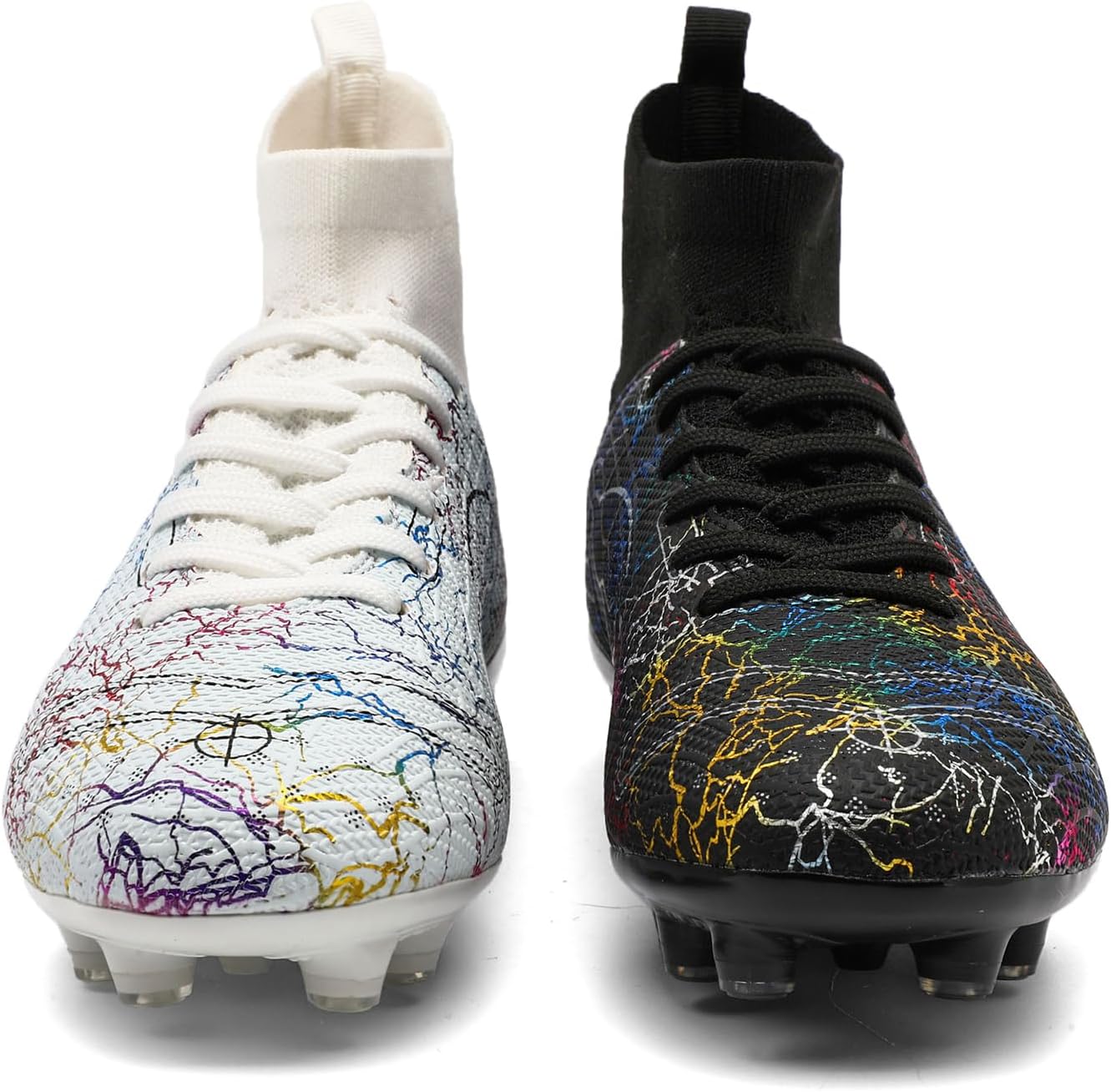 Boys' Soccer Shoes Kids Firm Ground Soccer Cleats Girls Athletic Sneakers Outdoor Turf Football Shoes for Little/Big Kid