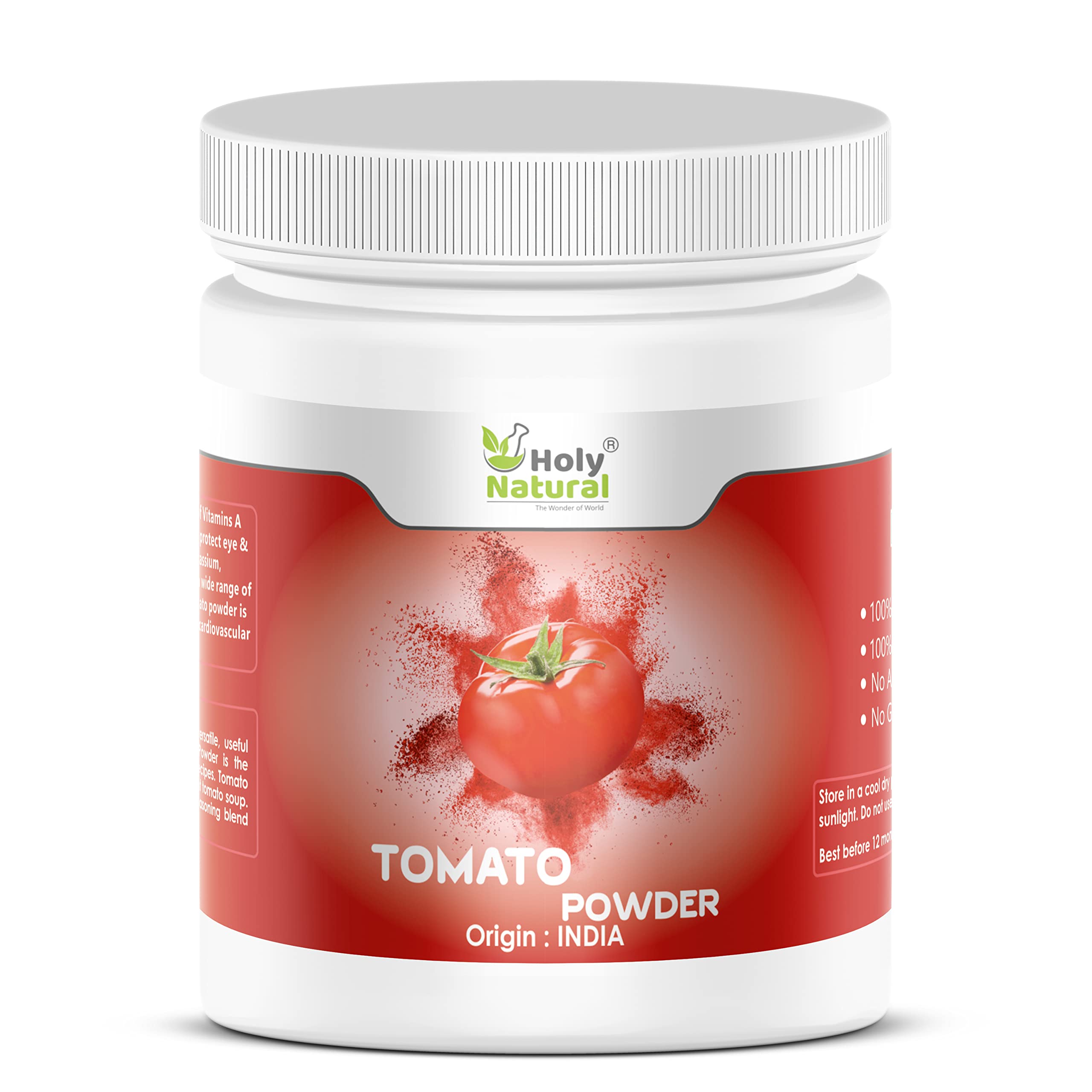 Holy Natural Tomato Powder (500 gm), Rich in Source of Vitamin A and C, Spray Dried & Delicious, Great for Tomato Soup, Juice, Ketchup & Seasoning, Tasty to Your Dishes.-image-35
