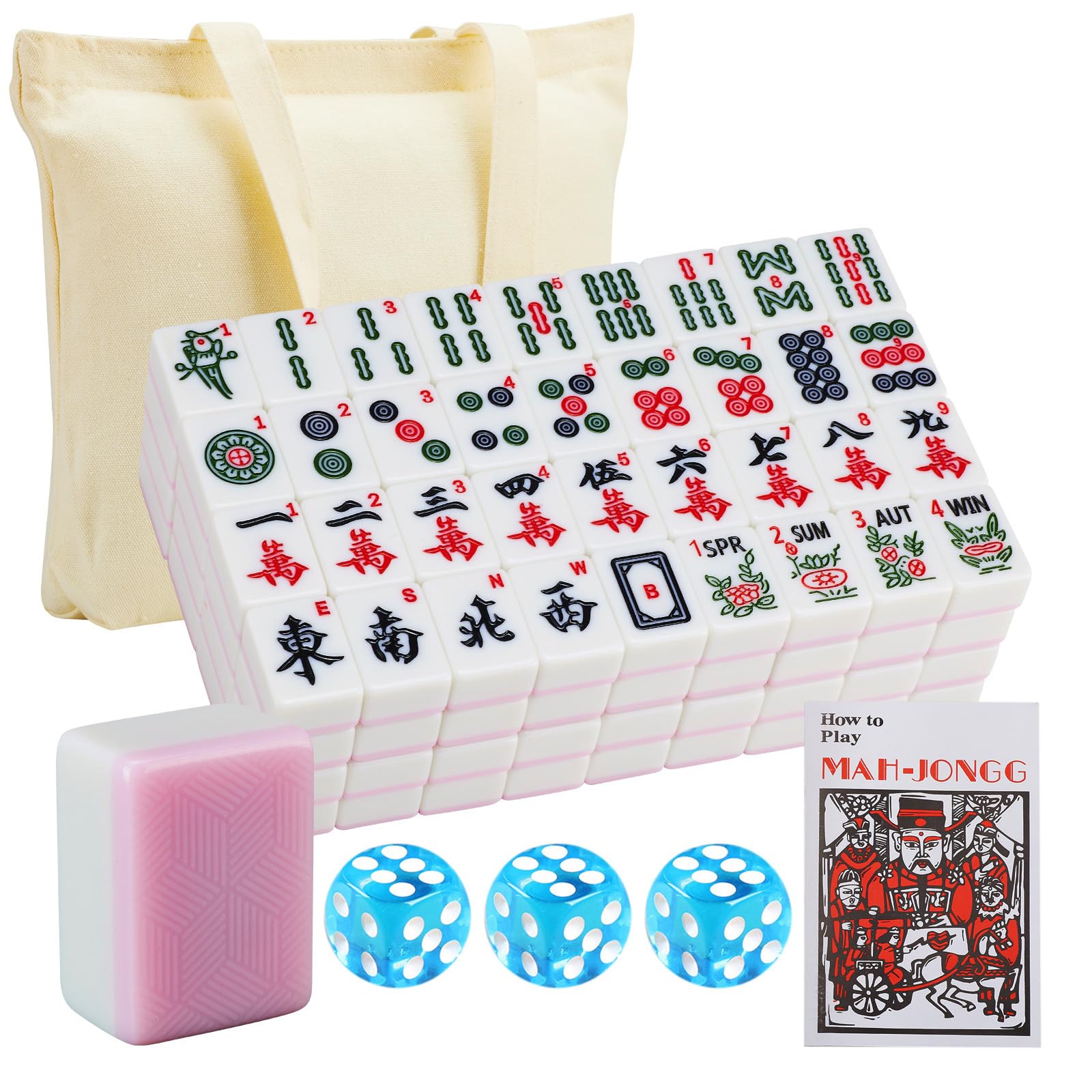 Amazon | YANMEIYA アメリカン麻雀セット 166 プレミアムピンク麻雀