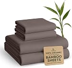 BAMPURE 100% Organic Bamboo Sheets Queen Set 4PC - Ultra Soft & Breathable Cooling Sheets for Hot Sleepers - Hotel Luxury Queen Sheets - Deep Pocket Queen Bed Sheets - Draps Queen (Seaglass)