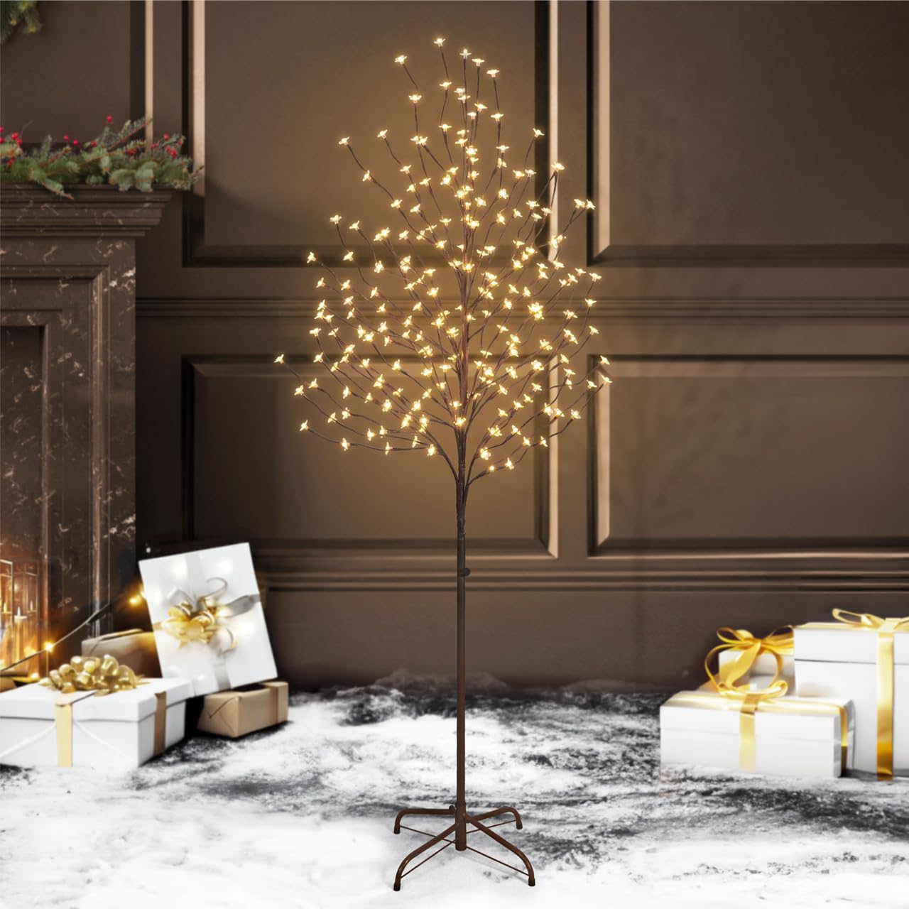 Fencer Wire 6FT Lighted Cherry Blossom Tree