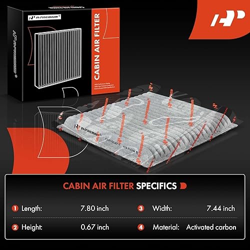 Miniatura 2 de A-Premium Filtro de aire de cabina con carbón activado compatible con Ford, Lincoln y Mazda - Edge 2007-2014, MKS 2009, MKX 2007-2016, MKZ