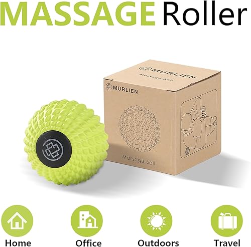 Miniatura 5 de MURLIEN Bola de rodillo de masaje, masajeador de tejido profundo para liberación miofascial, pelota de movilidad para ejercicio y recuperación de