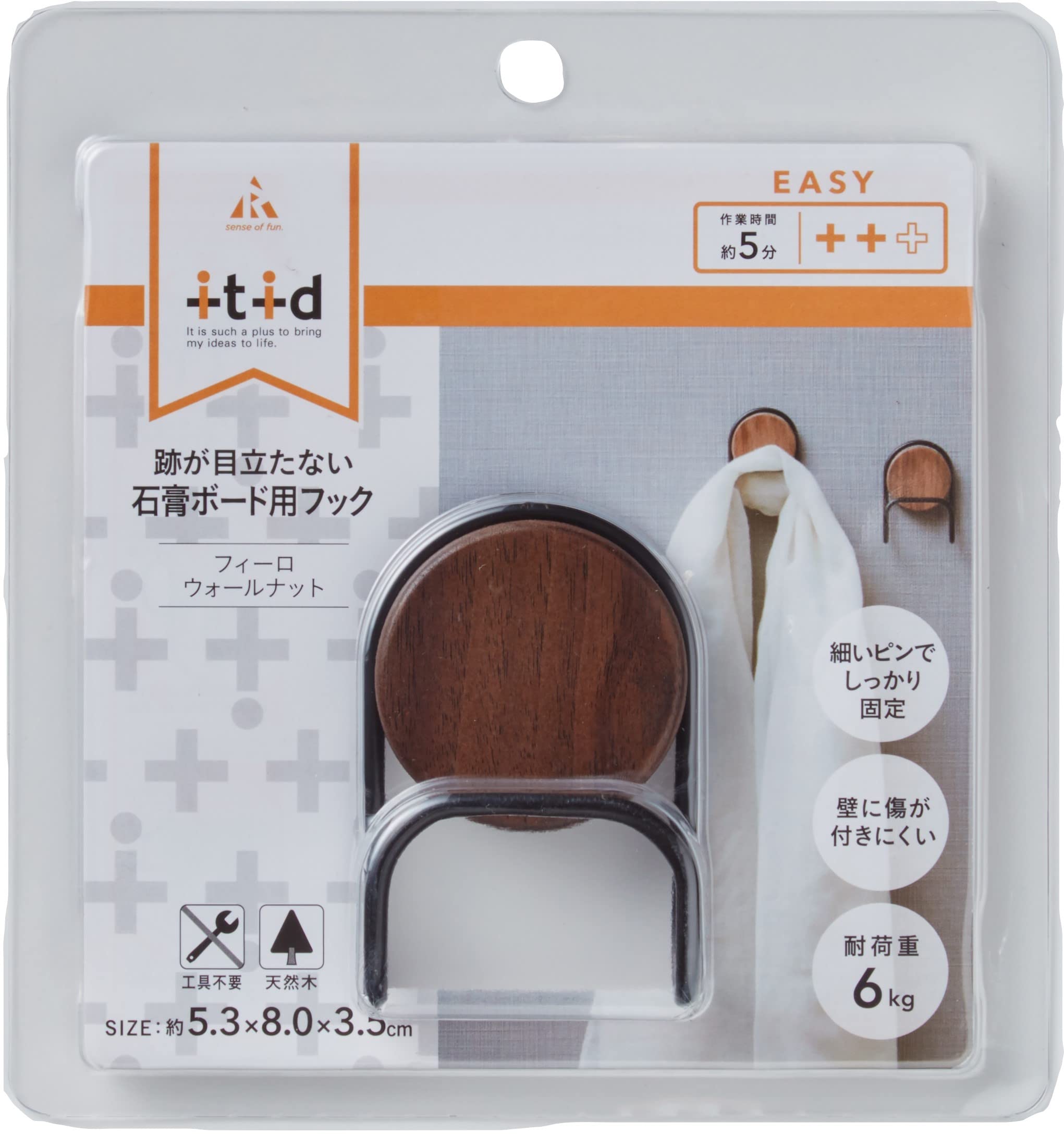 Amazon.co.jp: 石膏ボードに使える 木製フックフィーロ