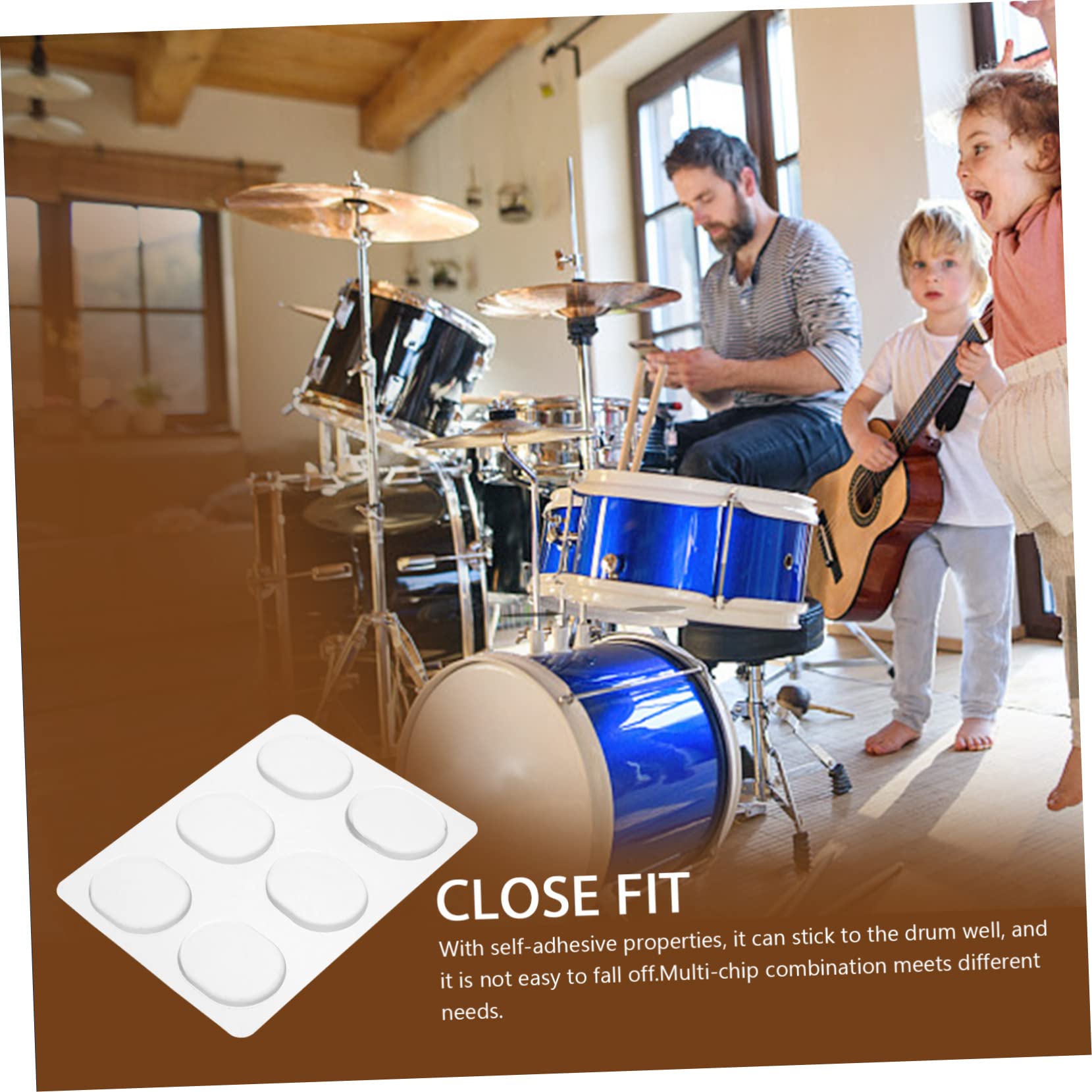 HANABASS 12Pcs Transparent Drum Silencers Self Adhesive Silicone Pads for Vibration Control Lightweight Drum Dampeners for Practice and Home Use Drum Accessories