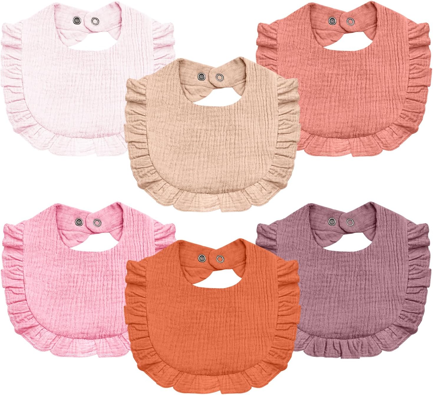 Baby Muslin Bibs,6 Pcs Drool Bandana Bibs for Baby Girl Drooling and Teething,Soft and Absorbent Cotton for Newborn