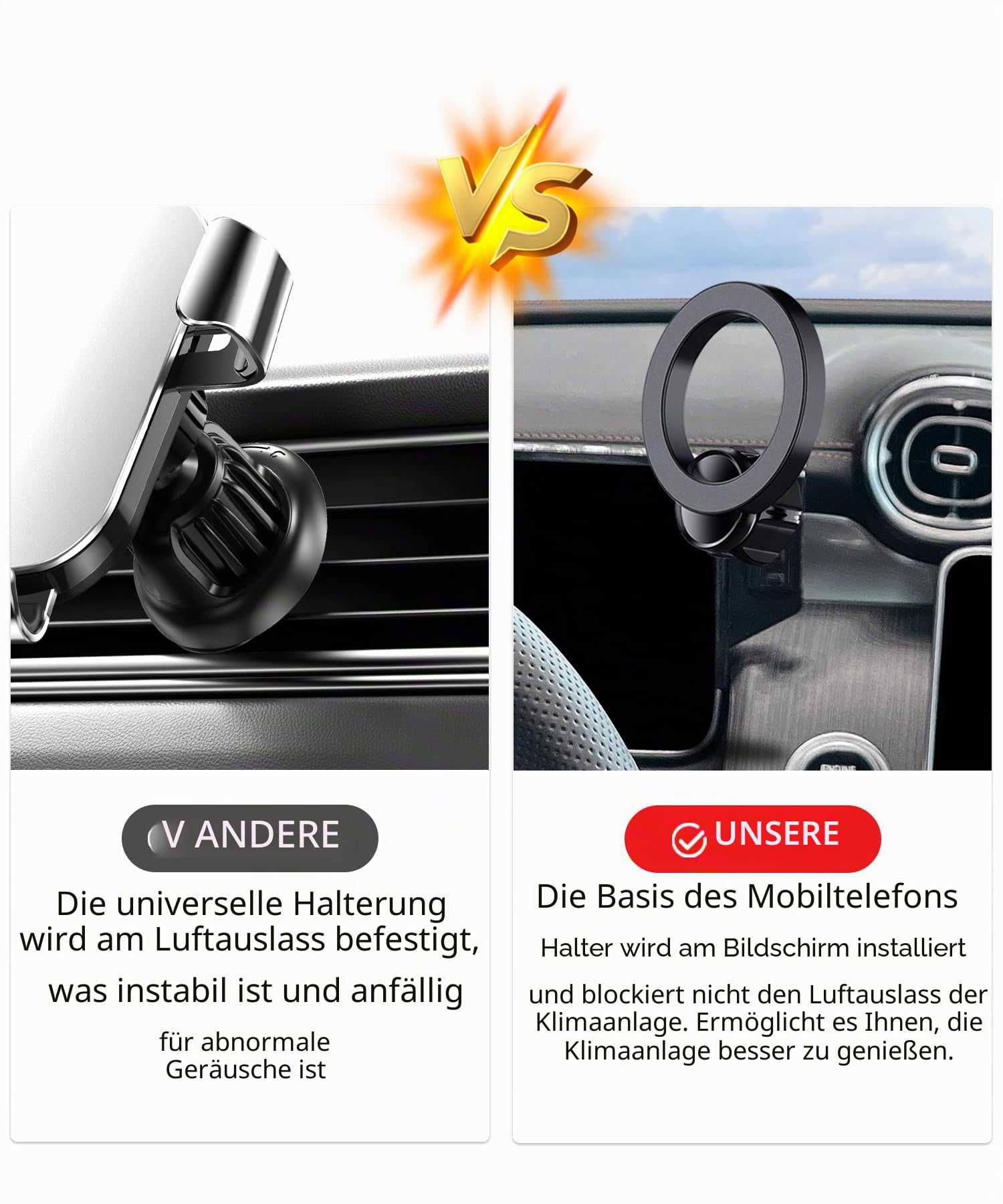 Auto-Telefonhalterung für Mercedes-Benz GLC/C-Klasse 2022-2026, 12,3-Zoll-Bildschirm
