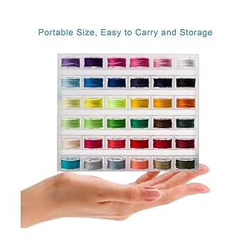 36 Bobines à Coudre Multicolores | Compatible Brother, Singer, Janome | Avec Étui Transparent