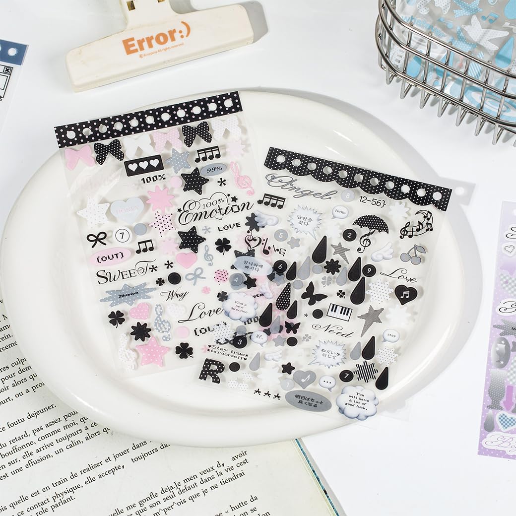 Sticker Book, 30 Sheets Pre-Cut Stickers for Scrapbooking, Journaling(Between the Rains) image 2