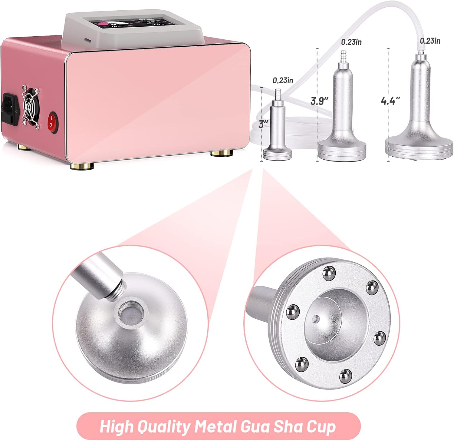 Meifuly Vacuum Therapy Machine, Vacuum Cupping Therapy Sets with 24 Cups(Include 1500, 1800, 2100ML Large Cups) and 3 Gua Sha Head, 0-60 cmHg, Touch Screen Operation - Image 4