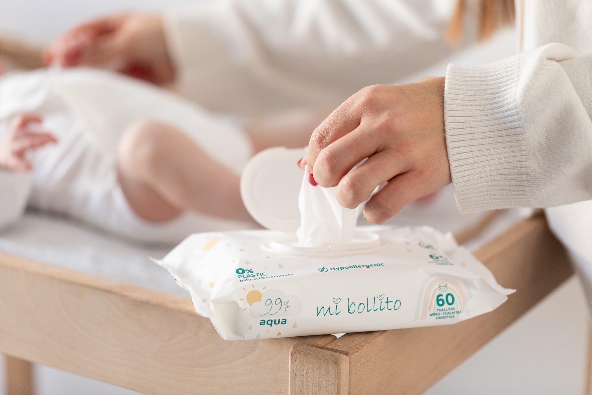 Toallitas Bebé 99% Aqua Pure, 100% Fibras Vegetales, 960 Toallitas, 16 Paquetes, PH Neutro, Piel Sensible y Atópica, Sin Perfume, Aptas Recién Nacidos