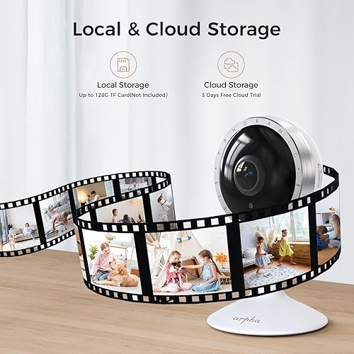 Miniatura 8 de ARPHA Cámara de seguridad para interiores 4K, cámara WiFi para mascotas para seguridad en el hogar con detección humana PIR, detección de sonido,