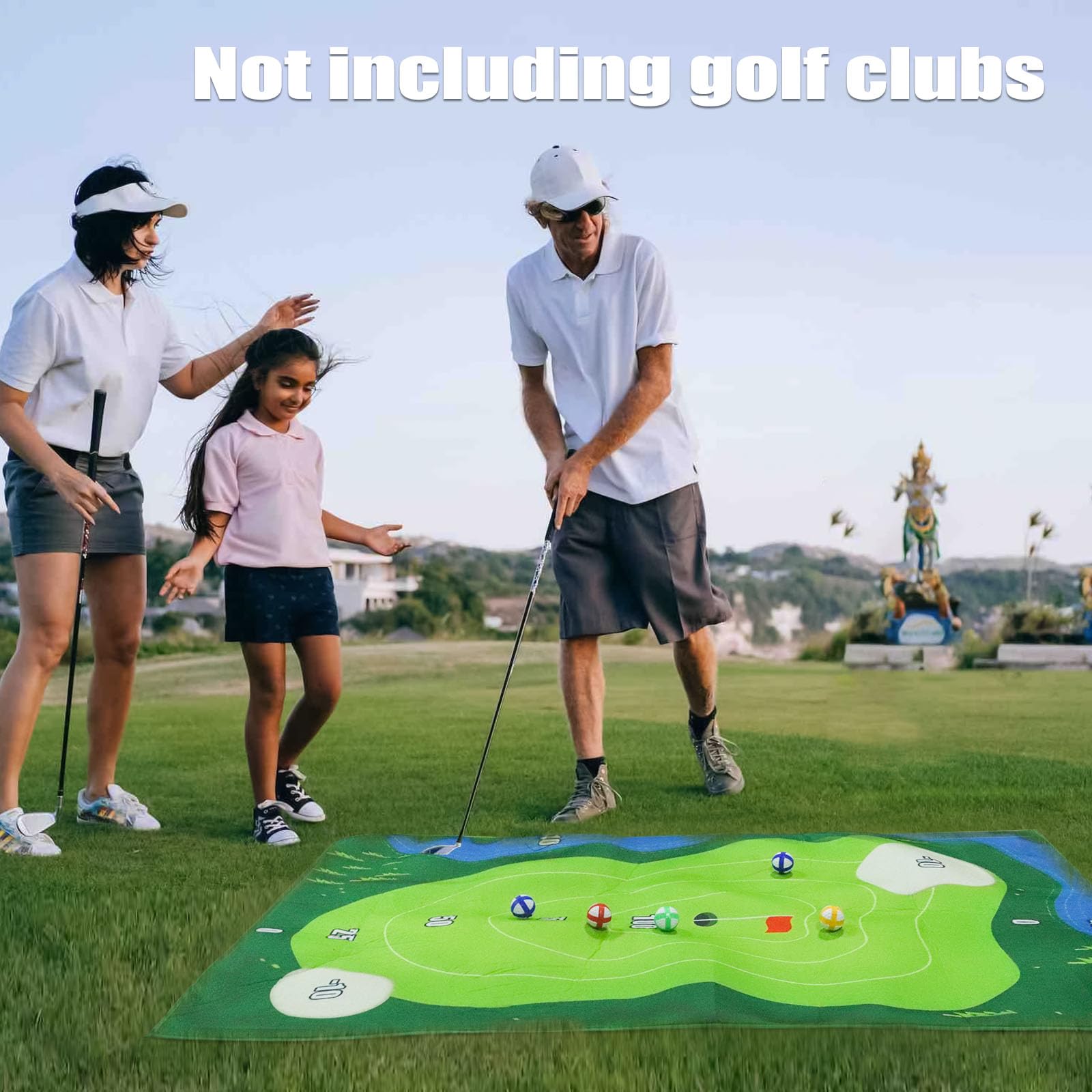 Golf Game Set - Golf Chipping Game Indoor Outdoor Golf Training Aids for Adults Family Kids Golf Mat Balls Practice for Garden - Image 3