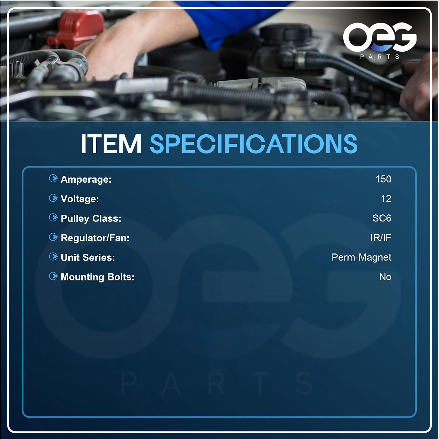OEG Parts New 150AMP 12V Alternator Compatible With Subaru Forester 2.5L 2019 2020 19-20 LRA4431 LRA04431 A5TV0881 A005TV0881 42265 28-8540 288540 23700-AB050 23700AB050
