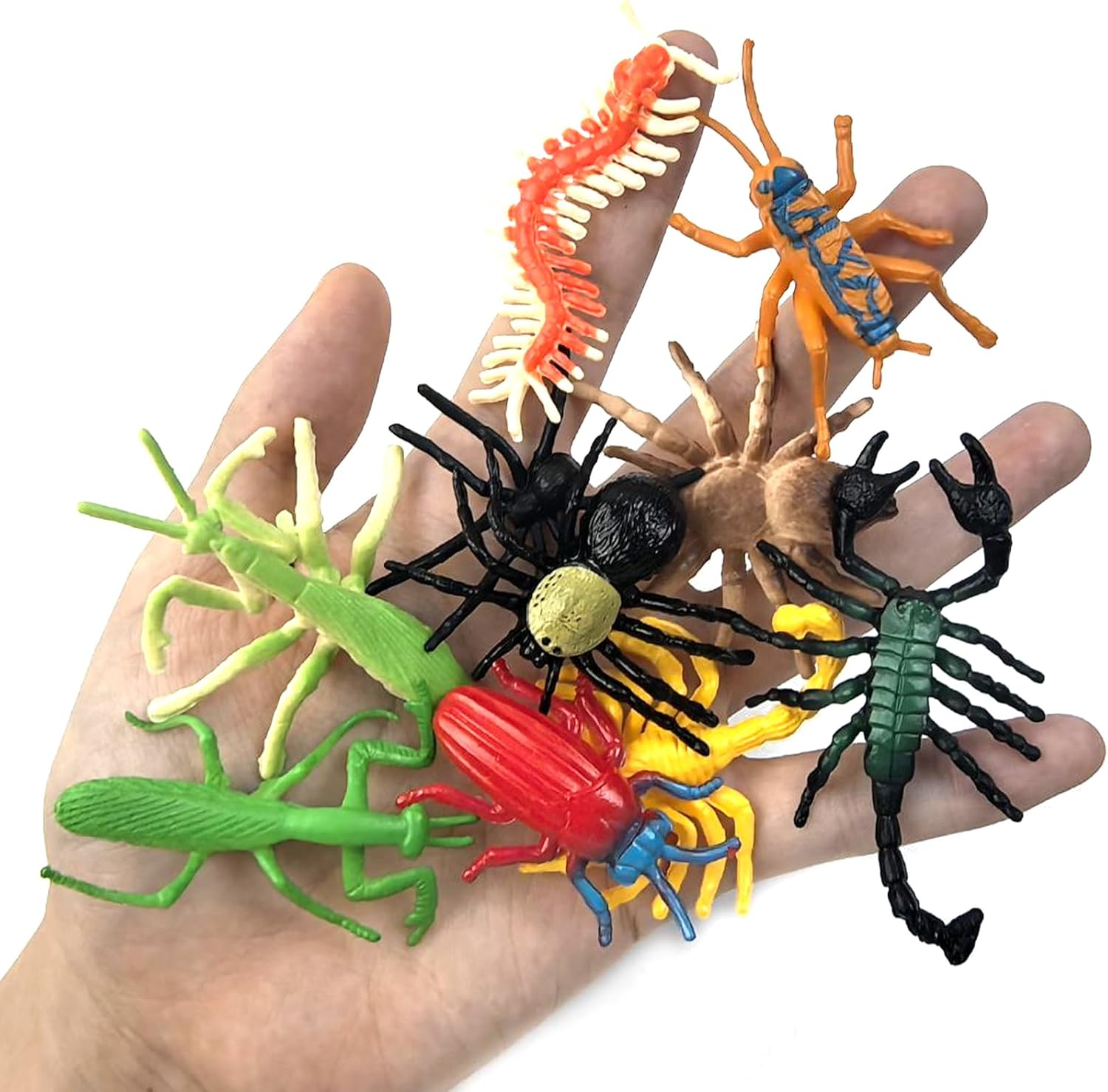 YOOHUA 48PCS Mini Bug Toys Fake Plastic Bugs and Insects for Kids Toddler Halloween Birthday Party Favors Easter Valentines Basket Stuffers Goodie Bag Fillers April Fool's Day Prank Gifts