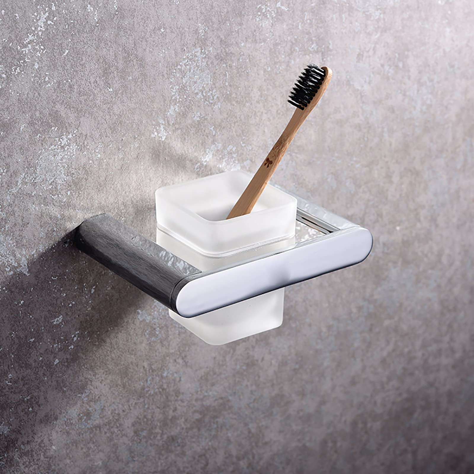 Porta Cepillo de Dientes, Pared Soporte Cepillo de Dientes Soltero, Cobre Eléctrico Estuche Cepillo Dientes, Organizador Baño para Hogar Hotel Cromado