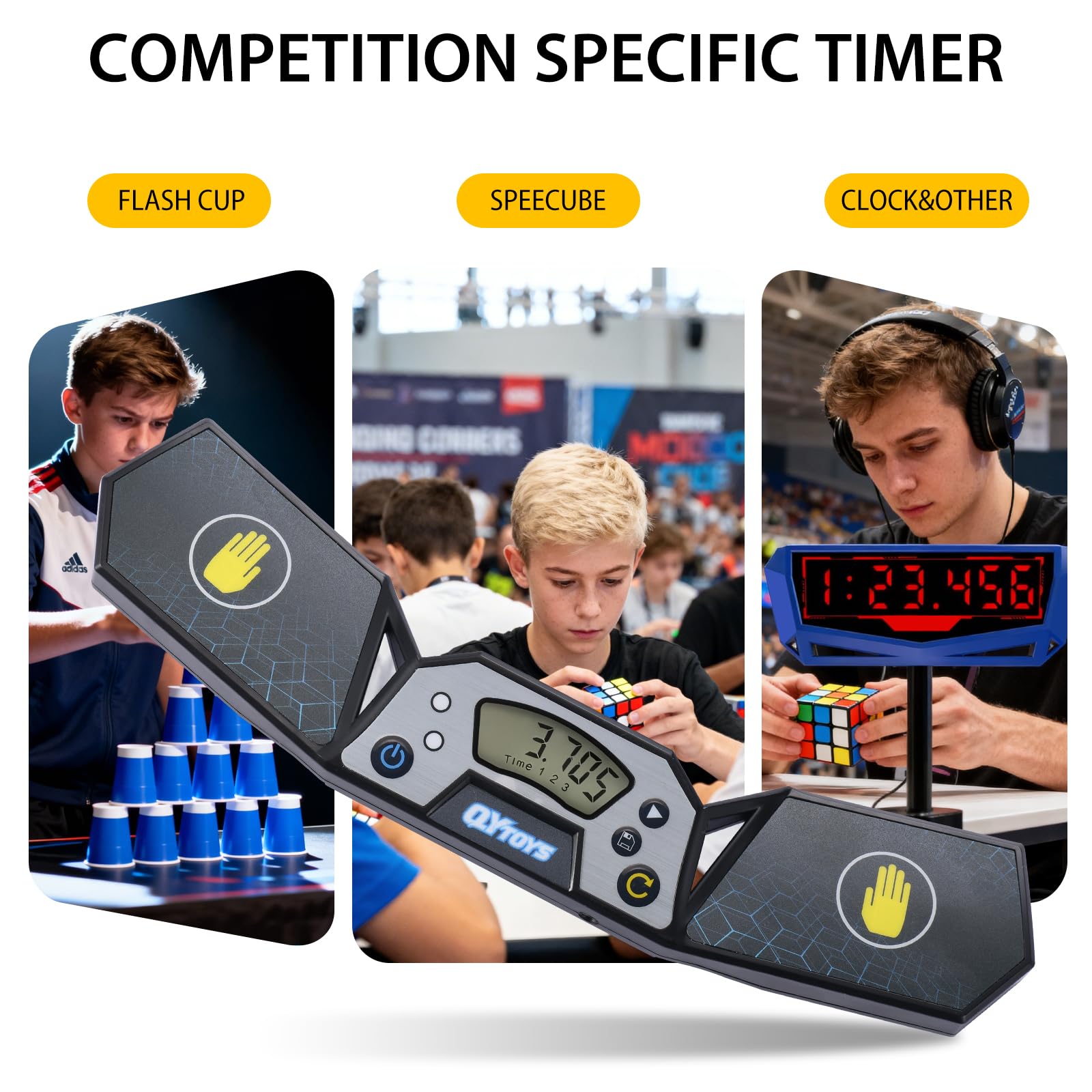 Professioneller Speed-Würfel-Timer, Touch-Steuerung, Timer mit Display, Würfel-Renn-Stack-Wettbewerb, ein tolles Geschenk