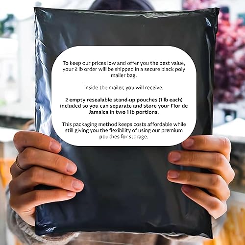 Miniatura 3 de Flores de hibisco secas enteras de 2 libras (Flor de Jamaica) para té de hibisco y agua fresca mexicana  Natural, sin OMG, sin conservantes  Incluye