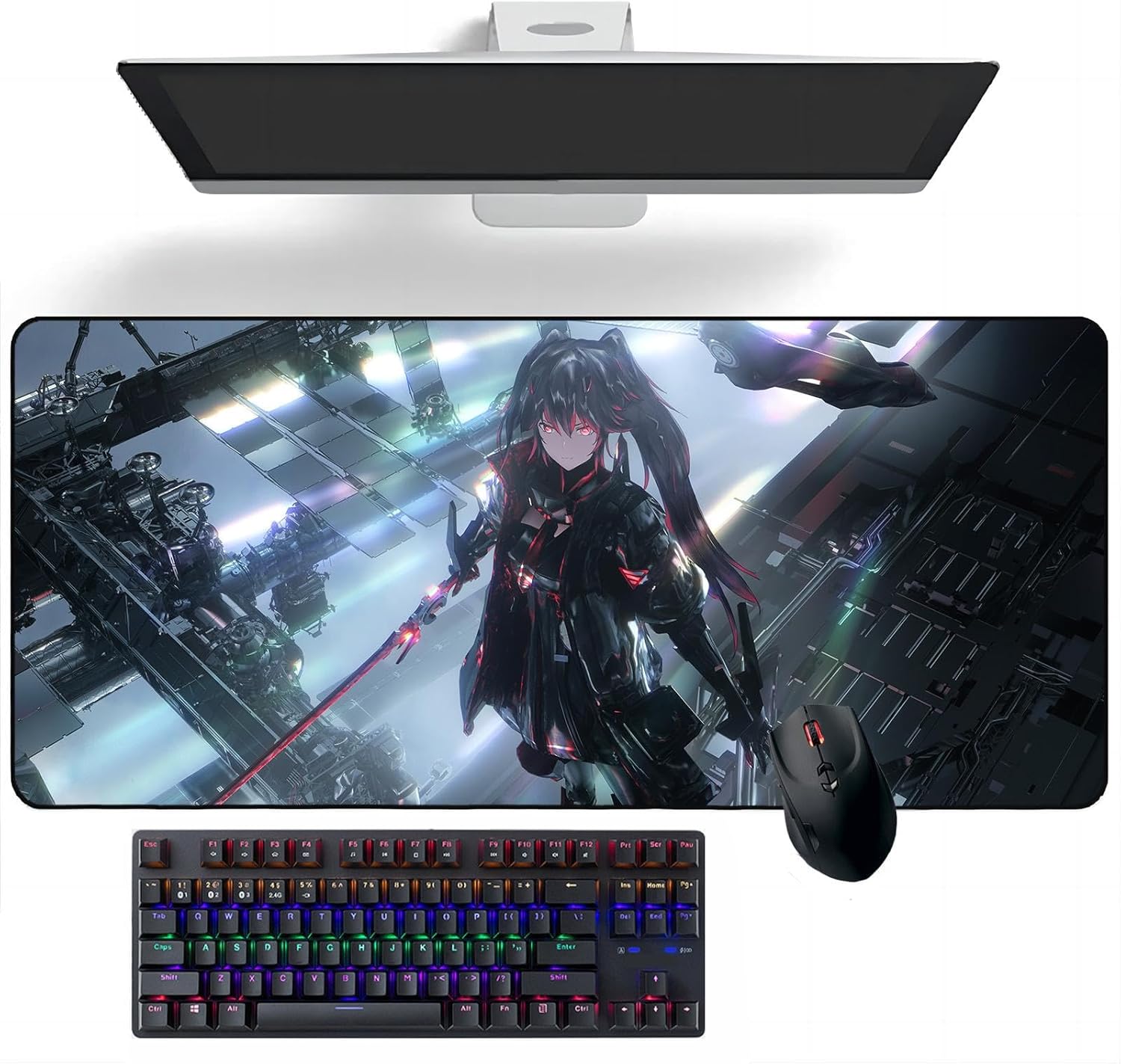 Anime Mouse pad Punishing: Gray Raven Lucia Anime Desk Mat Keyboard Mat Large Mouse Pads Rubber Mouse Mats
