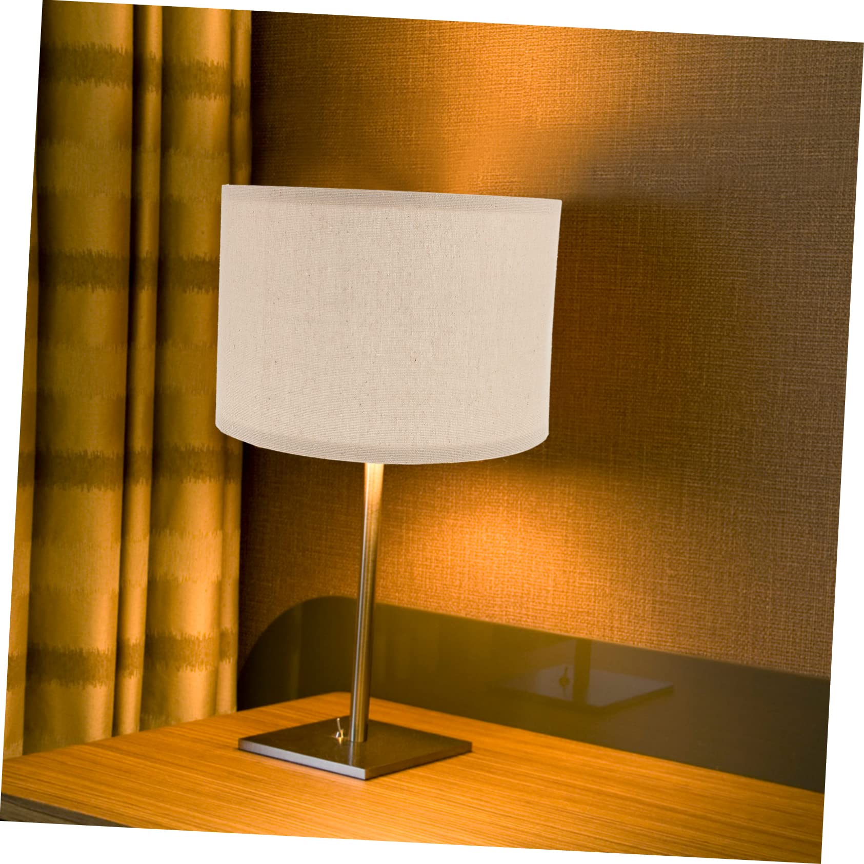 PRETYZOOM Natuurlijke Linnen Lampenkappen Stof Drum Lampenkap Handgemaakte Kroonluchter Hanglamp Covers Vervangingen Plafondlamp Armatuur Voor Tafel Nachtkastje Vloerlamp E27 Beige