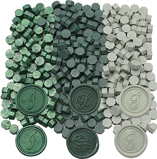 300Pcs Wax Seal Beads, Green Mix Sealing Wax Beads for Wax Seal Stamp, Olive Green Wax Seal Beads Set with 3 Colors Sage Green Sealing Wax Perfect for Gift Sealing, Letter Wax Sealing (Green Mix)