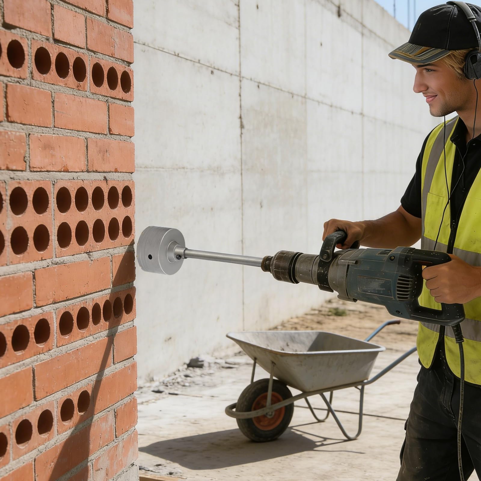 9 szt. zestaw otwornic z otwornicą do betonu, zestaw zawiera trzpień arbor SDS Plus, 30/40/68/80/100 mm, wiertło do otwornic do szkła, płytek, marmuru