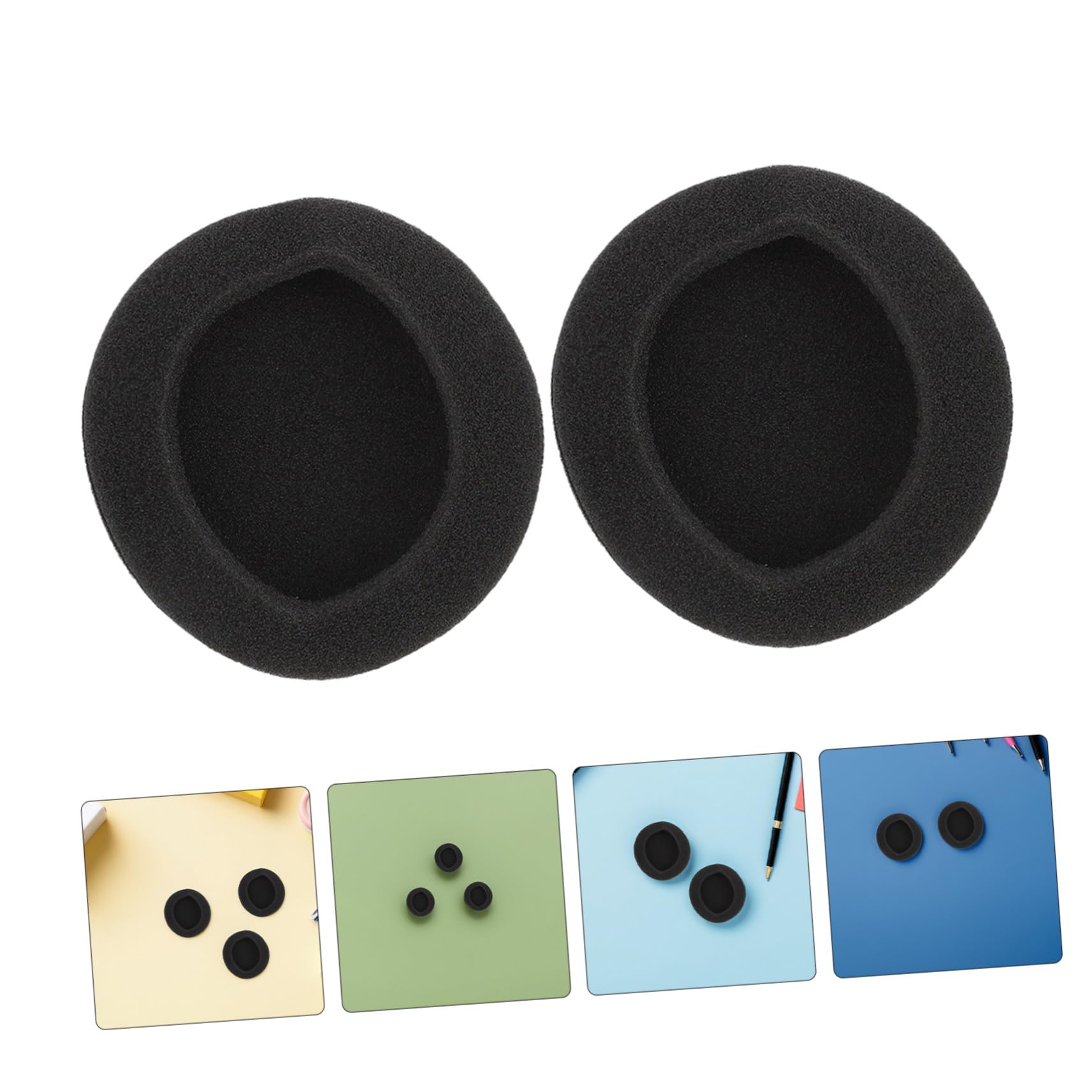 Mikinona 24 Pièces Remplacement des Coussinets d'oreille Pads à Éponge du Casque Coussinets Casque Couvoirs D'éponge du Coussin De Black