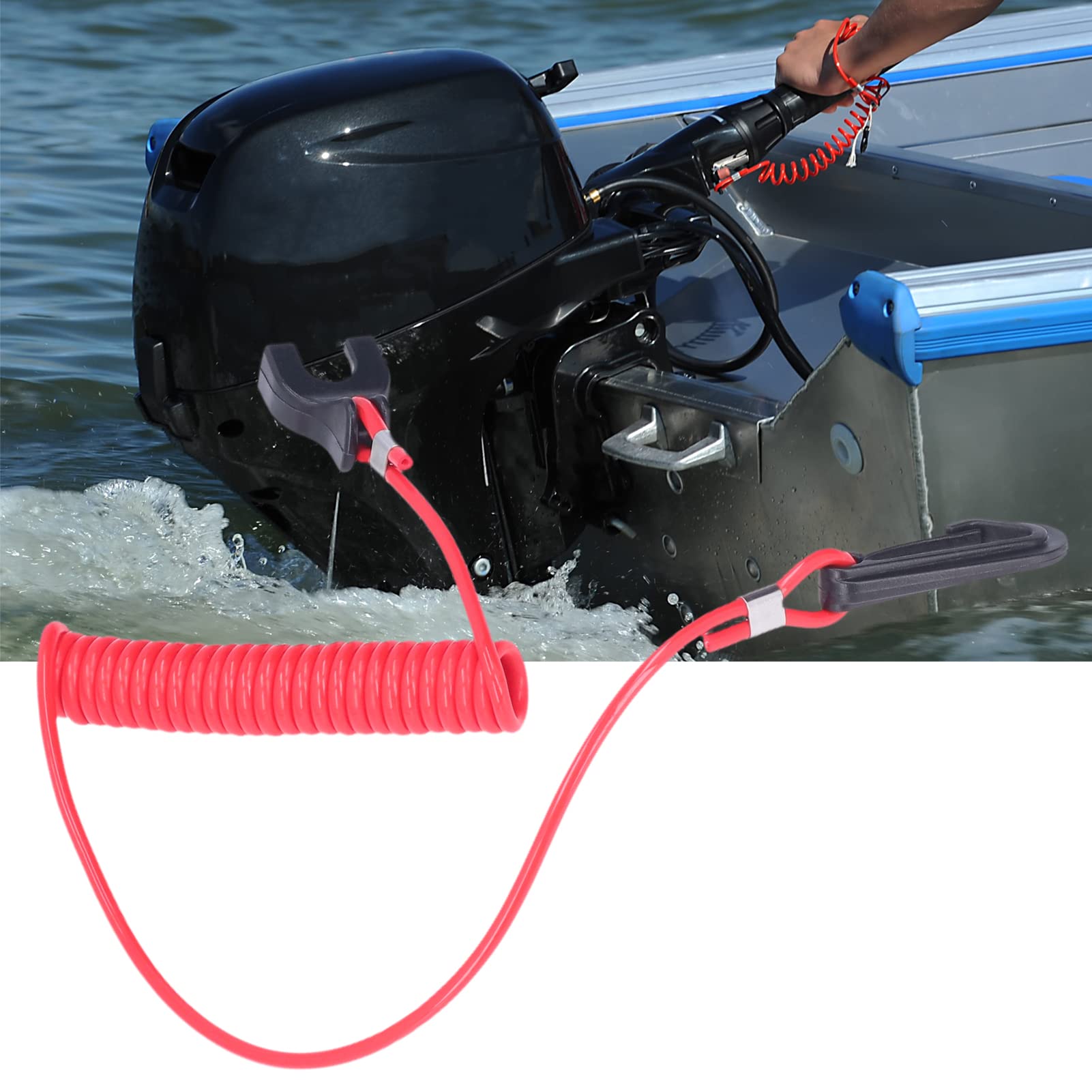 Cavo Di Sicurezza Per Traino 1,2 M X 5 Mm, Acciaio Intrecciato Con Rivestimento PU, Moschettone E Anello Per Rimorchio, Barca, Camper