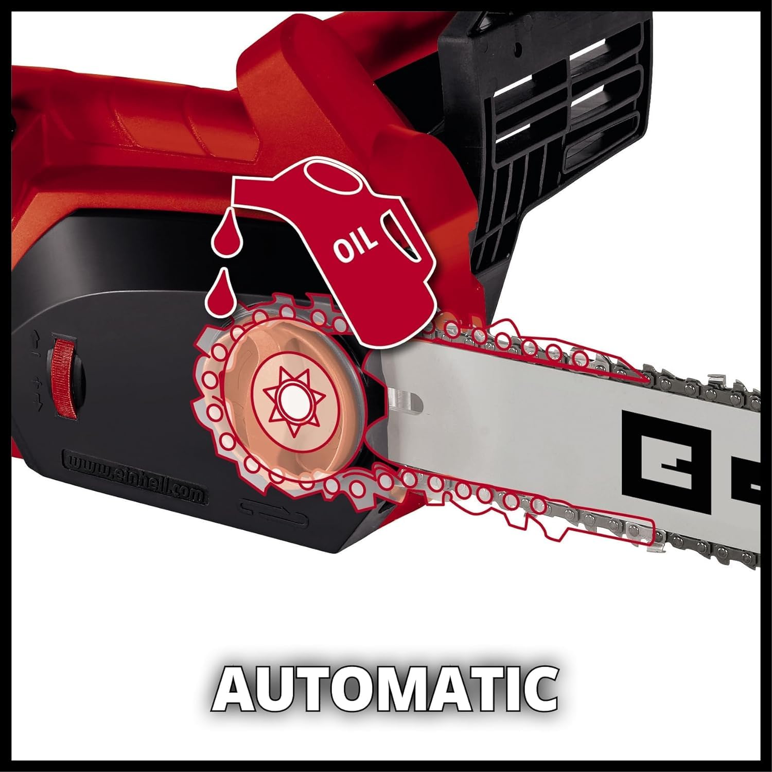 Einhell Elektro-Kettensäge GH-EC 1835 (1.800 W., robustes Schwert und scharfe Kette, werkzeuglose Kettenspannung und Kettenwechsel, Metallgetriebe, autom. Kettenschmierung), Kabelgebunden
