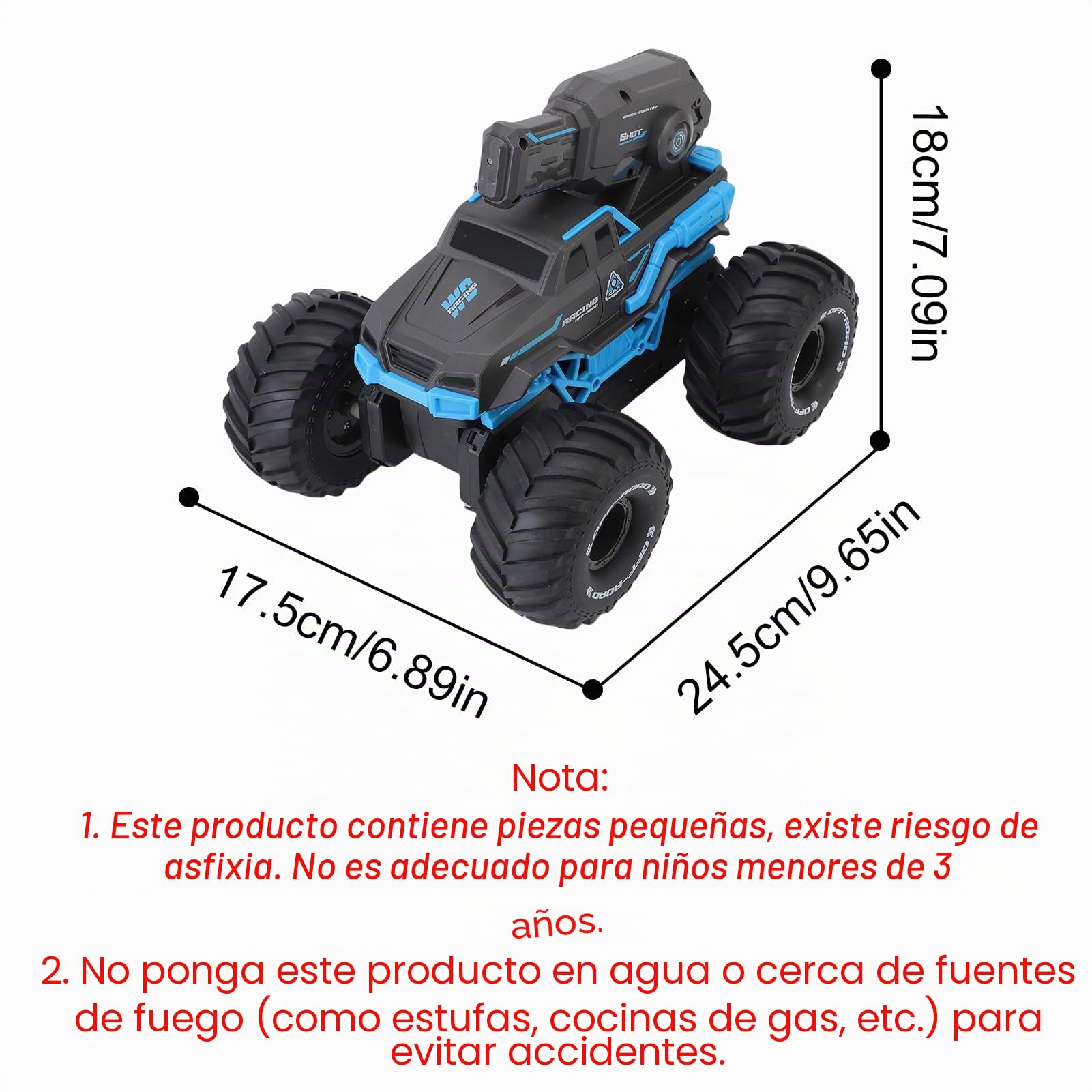 Coche anfibio RC, vehículo teledirigido por agua y terrestre con función de pulverización de agua, camión de juguete todoterreno con reconocimiento de gestos, AUT teledirigido para niños y