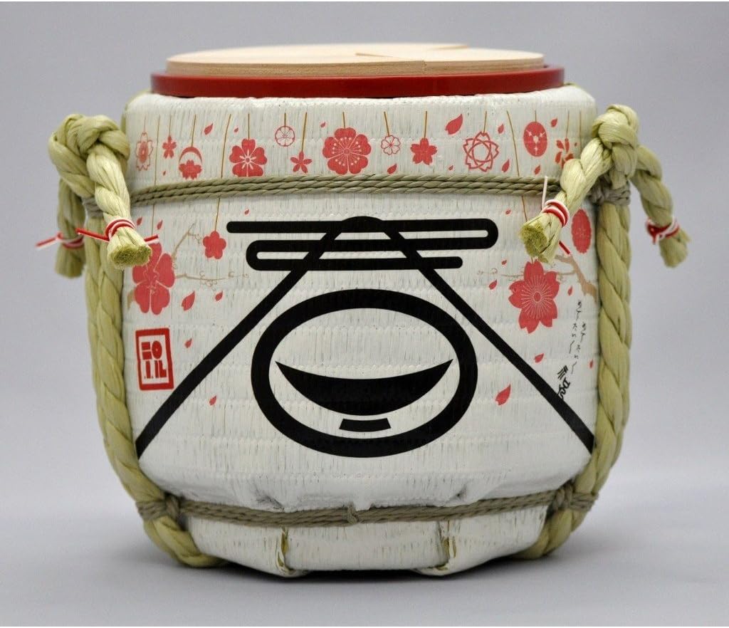Mini Kagami Biraki Set: Special Sake Set for Celebrations Spring Breeze