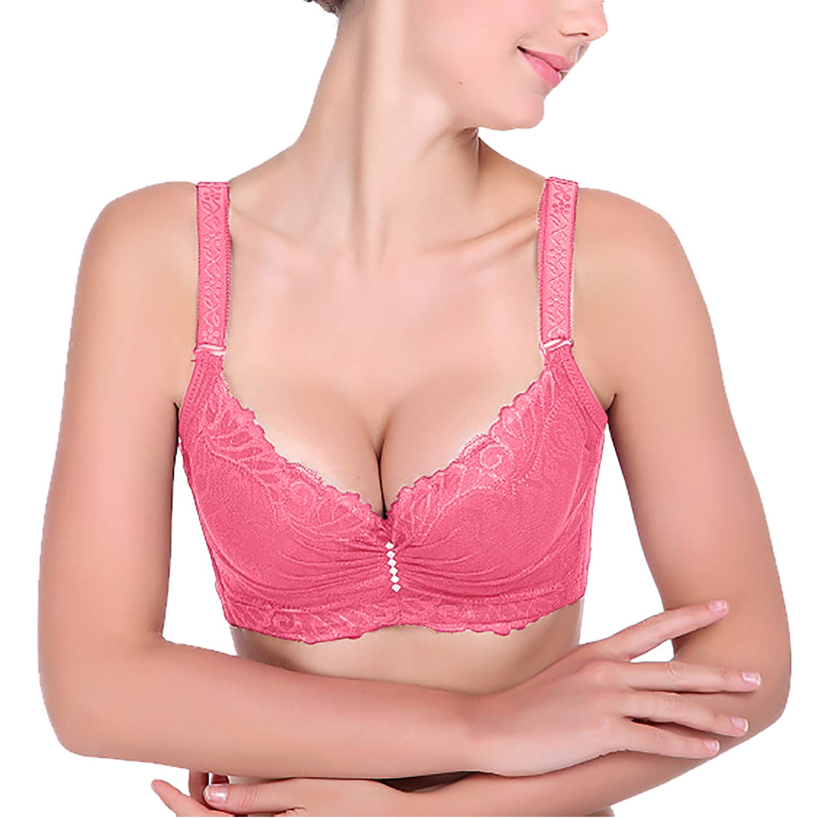 Women’s Four-Breasted Bra Comfort Padded Underwire Bra Bamboo Charcoal Thin Bra Sexy Underwear