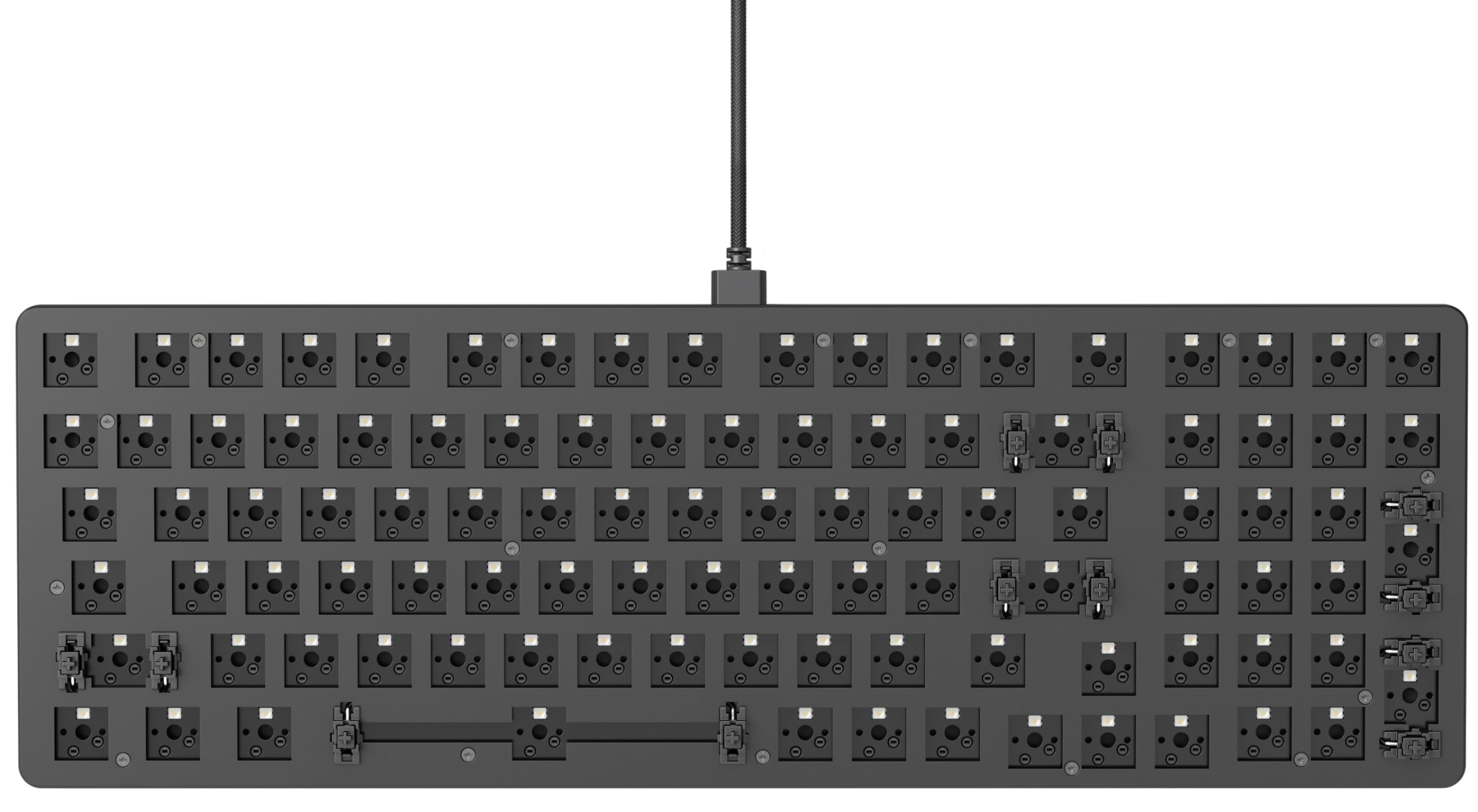 Glorious Gaming GMMK 2 Full Size (96%) Barebones (tylko obudowa) – obudowa gamingowej klawiatury mechanicznej, pełny rozmiar, aluminium, konfigurowalna, RGB, układ amerykański/ANSI - Czarny