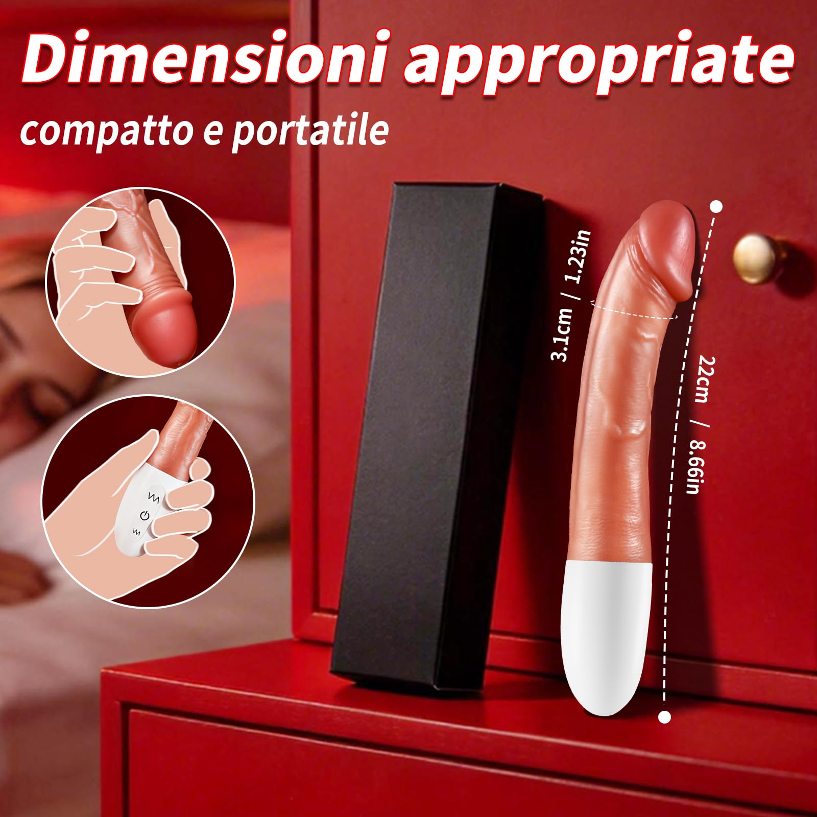 vibratoreper donna realistico dildo vibratore con 10 modalità di vibrazione. sexytoysys donna sessuale adatto alla stimolazione vaginale, anale, clitoridea, dei capezzoli e del pene