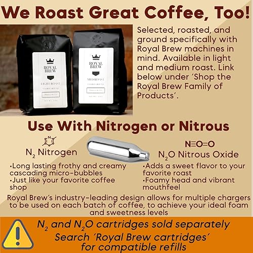 Miniatura 4 de The Original Royal Brew Nitro - Cafetera fría Regalo para los amantes del café Café nitro de calidad en casa Barril casero de 64 onzas, kit
