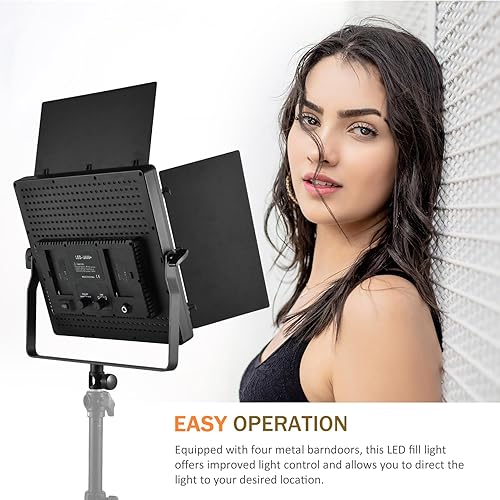 Miniatura 9 de Andoer Luz de video LED con kits de iluminación, panel de luz LED bicolor de 60 W, 1024 piezas de cuentas LED 3200K-5600K regulable serie DCNP