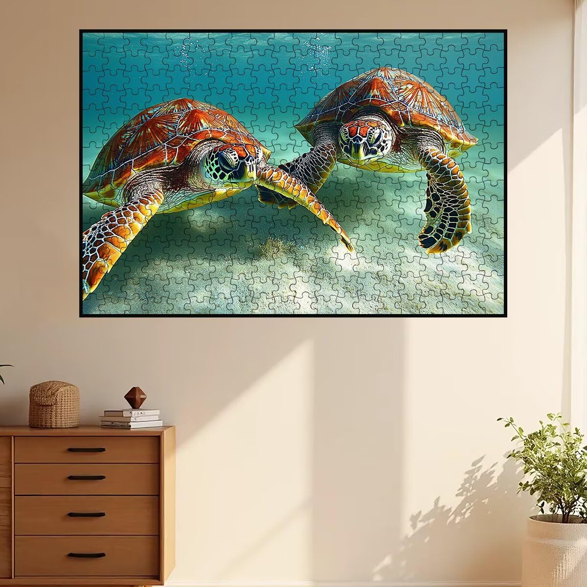 Puzzle 1500 Pieces Tortue, Puzzle 1500 Pièces Adultes Animaux, Puzzles Classiques Jeux Educatifs pour Activité Familiale, Qualité Supérieure Puzzles en Bois avec Boite pour Cadeau Femme, Decor -1644
