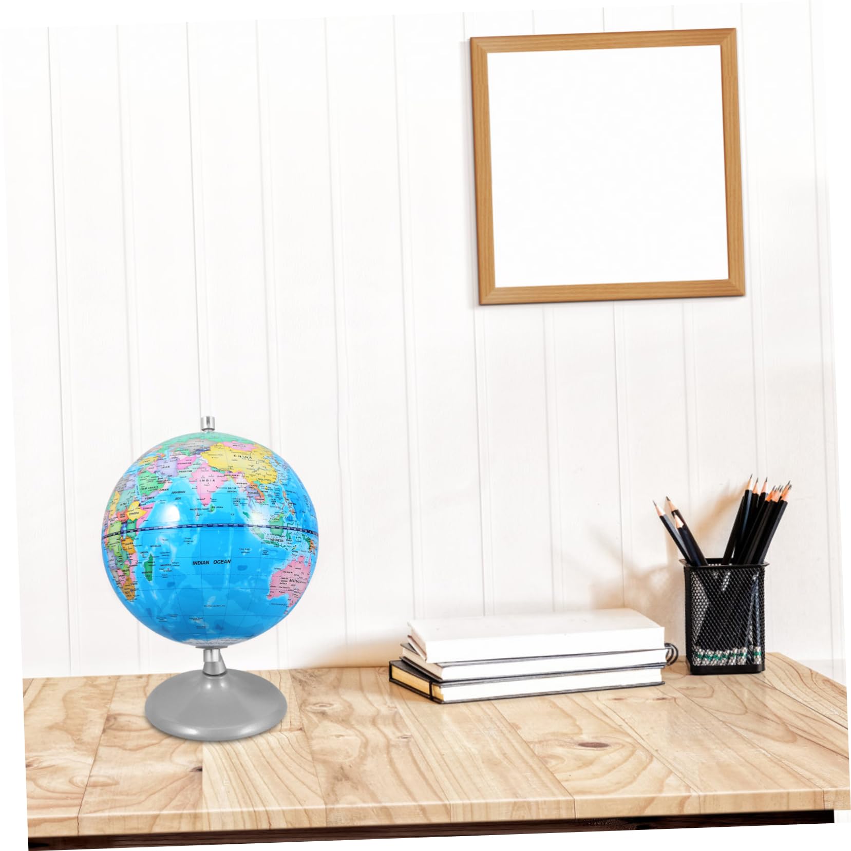 Didiseaon Mini Globe Didattico Interattivo per Bambini 4-12 Anni, Mappamondo 20 CM in Ferro Base Stabile, Globo Educativo per Studenti a Casa e Scuola