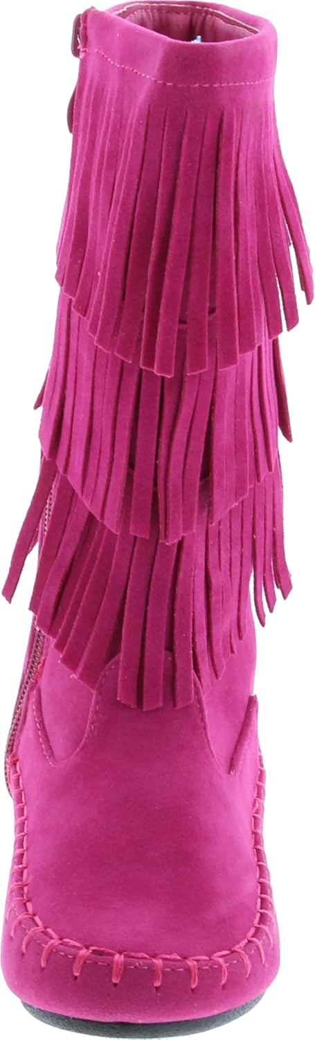 Link Candice-16K Girls Mid Calf 3 Layer Fringe Boots