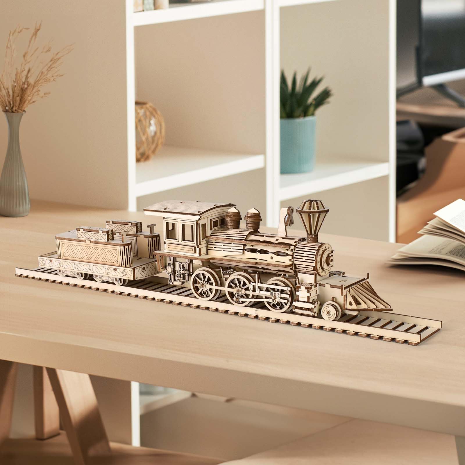 Comfoyar Puzzle 3D Treno Vapore, DIY Costruzioni Legno, Modellismo Costruire Adulti, Kit Fai Da Te Creativo Modellini, Decorazioni Casa e Regali Natale San Compleanno Valentino per Uomo