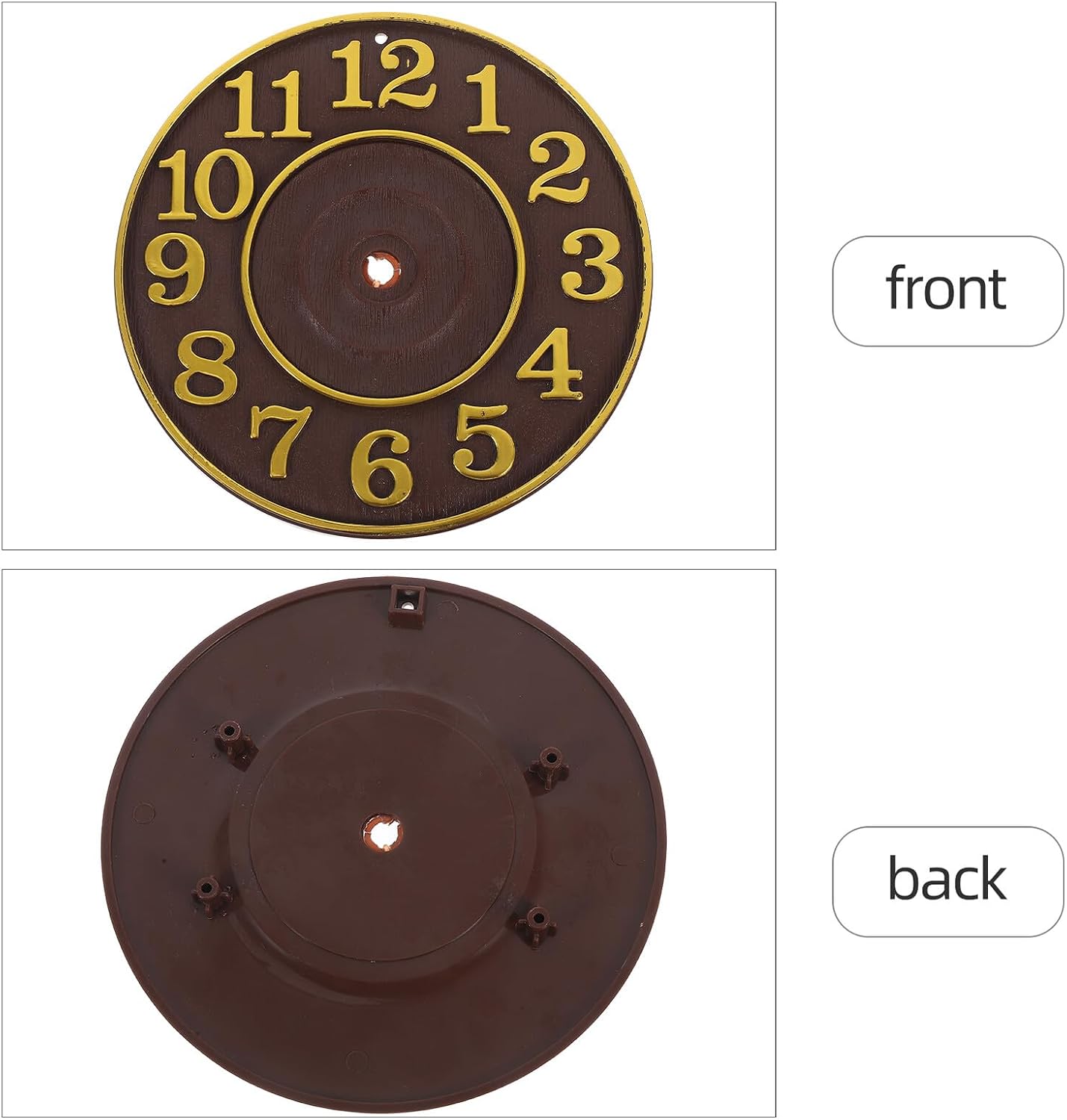 Yardwe Antique Vintage Cuckoo Wall Clock Part, Golden Plastic