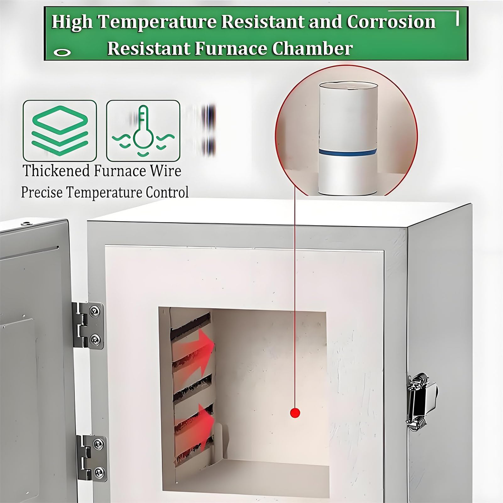 Four de Laboratoire à Moufle, Four à Moufle électrique en Céramique 2000 W, Four électrique 1150 °C, Compact pour Usage Domestique Et Professionnel pour l'artisanat de Bricolage