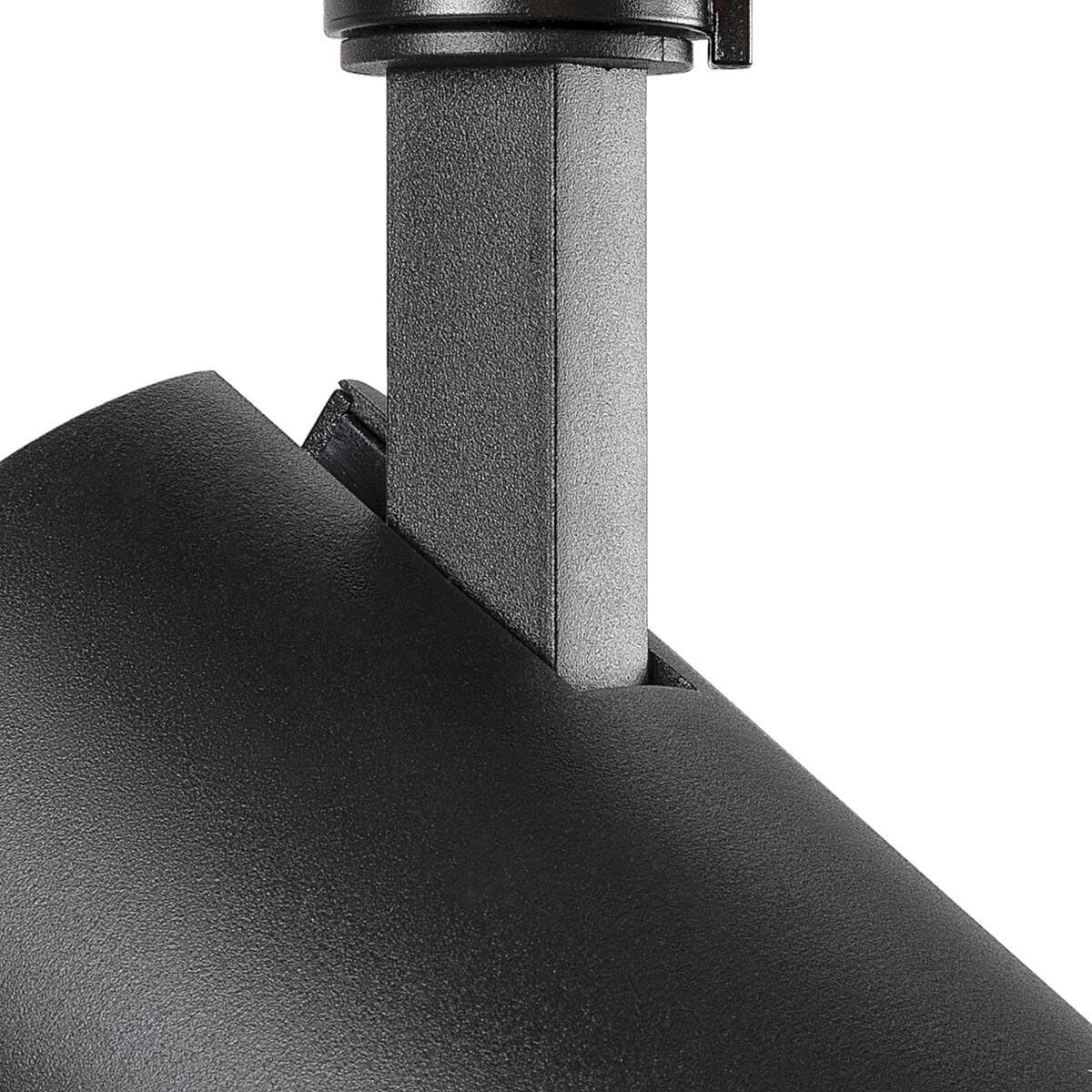 Qub - Kit d'éclairage de rail Zoom LED - Noir, 2 mètres, 4 spots, 3 phases - Luminosité réglable 20/25/30W et couleurs de lumière de la lumière chaude à la lumière du jour (2700K, 3000K et 4000K)