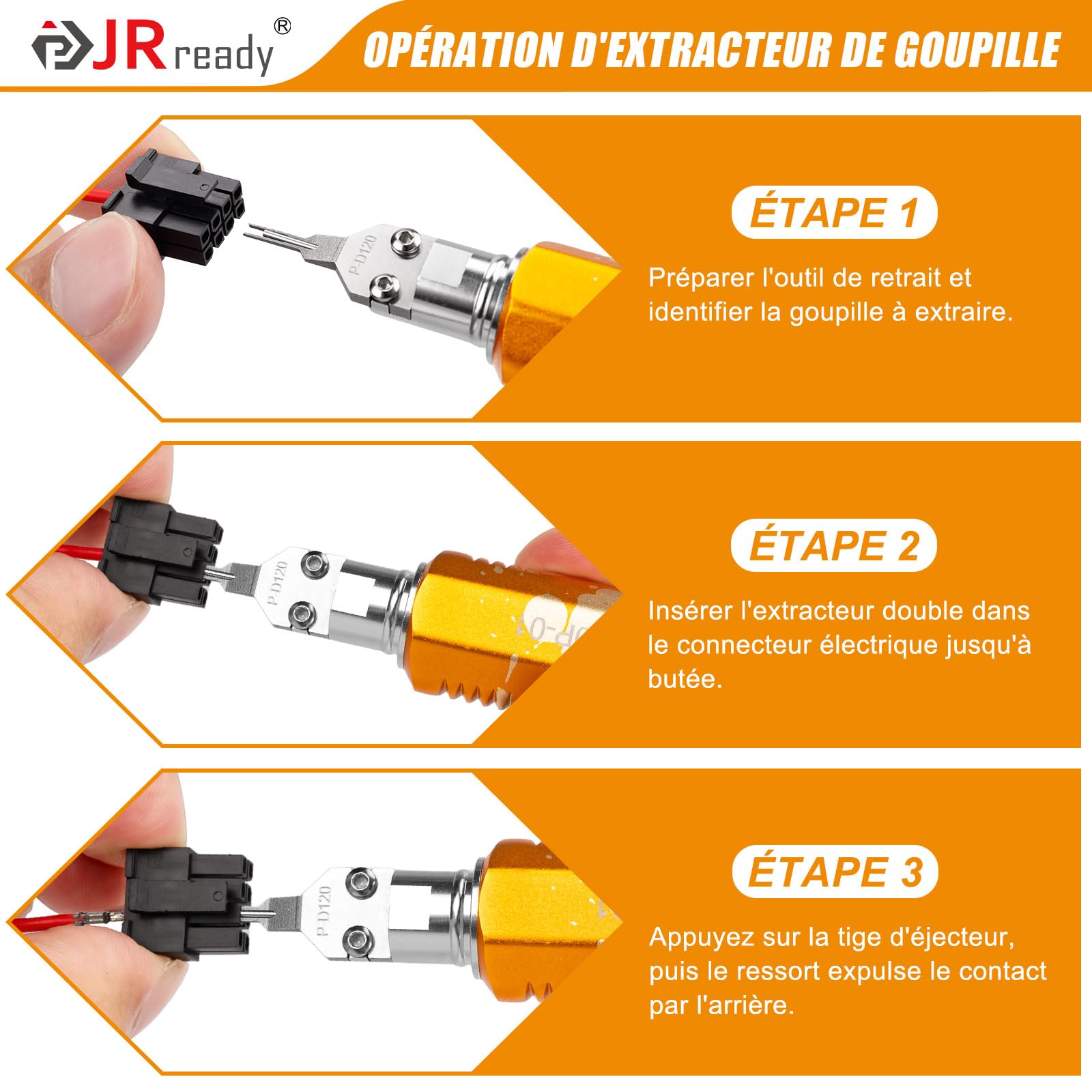 JRready ST5386 Ensemble de 2 Outils de déconnexion des Broches Molex, adapté aux connecteurs mâles/Femelles Molex MX3.0 et aux connecteurs Micro-adaptateurs.