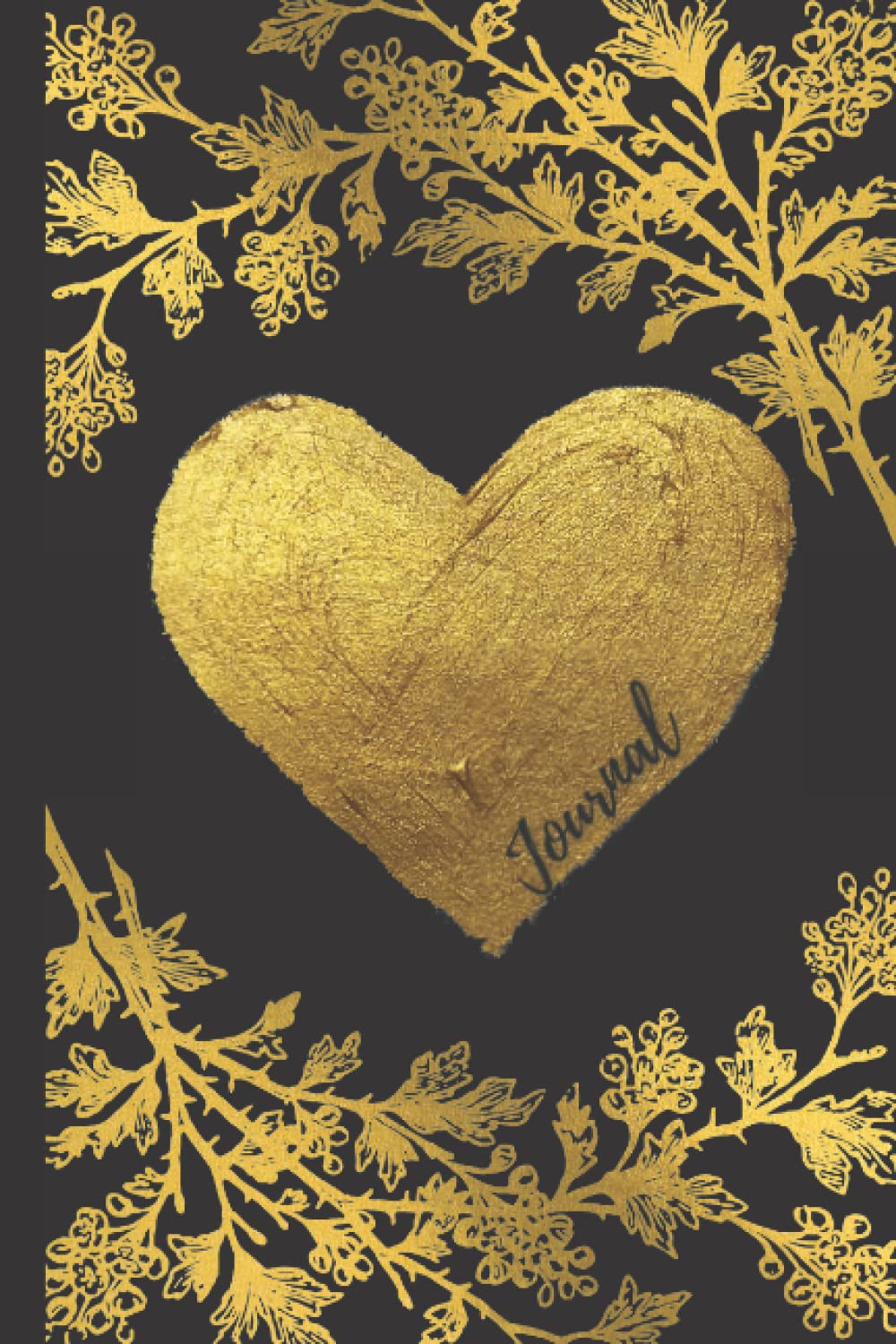 Golden Heart Notebook: Golden Leaf Notebook, Gold Journal. Golden Heart Journal