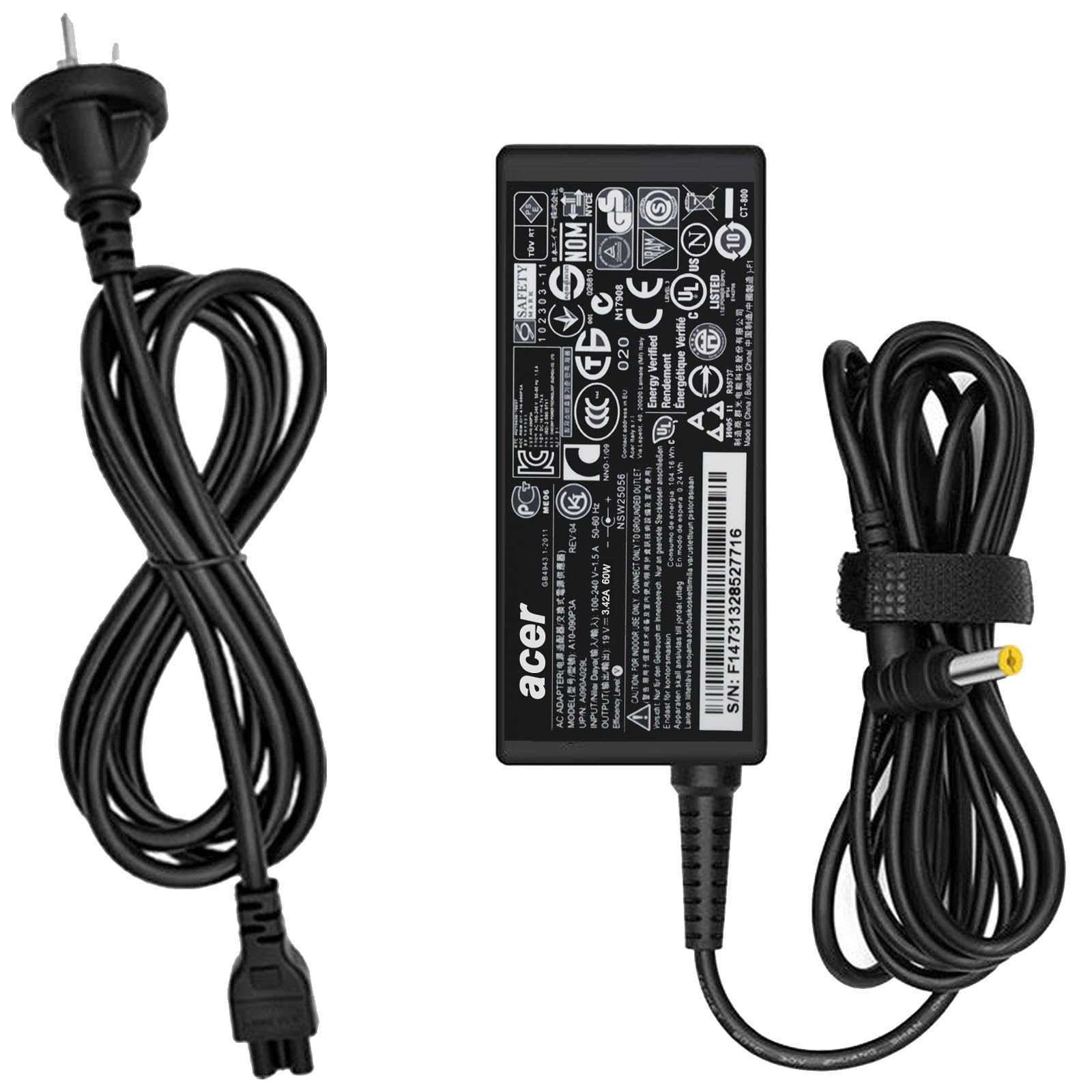 65W 45W Laptop Charger Fit for Acer Aspire E5 E5-576 A315 N19C3 E5-575 E5-575-33BM PA-1650-86 E1 E15 N16Q2 N19C1 Aspire 3 5 M5 R3 N17C4 AC Adapter Power Supply Cord Size 5.5 * 1.7mm